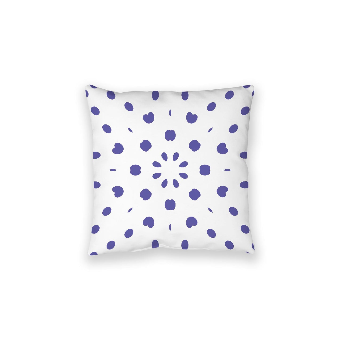 White Spun Polyester Floor Pillow, Purple Burst on Top, White Bottom, 28 x 28 inches