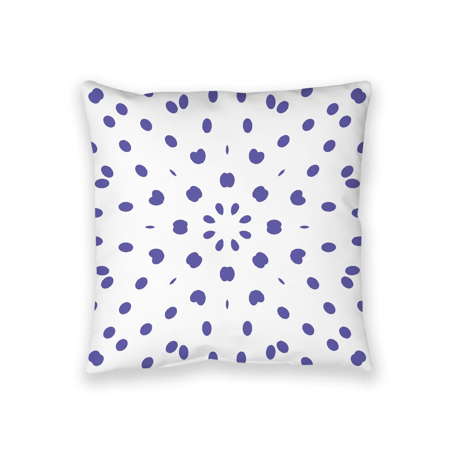 White Spun Polyester Floor Pillow, Purple Burst on Top, White Bottom, 36 x 36 inches