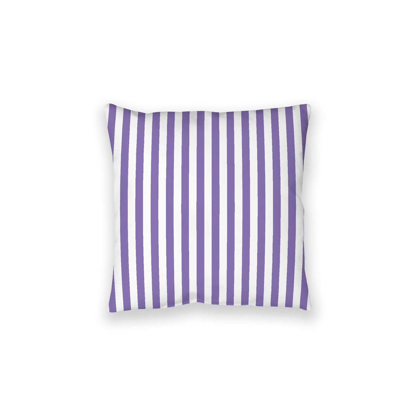 White Spun Polyester Floor Pillow, Bold Purple Bars on Top, White Bottom, 28 x 28 inches