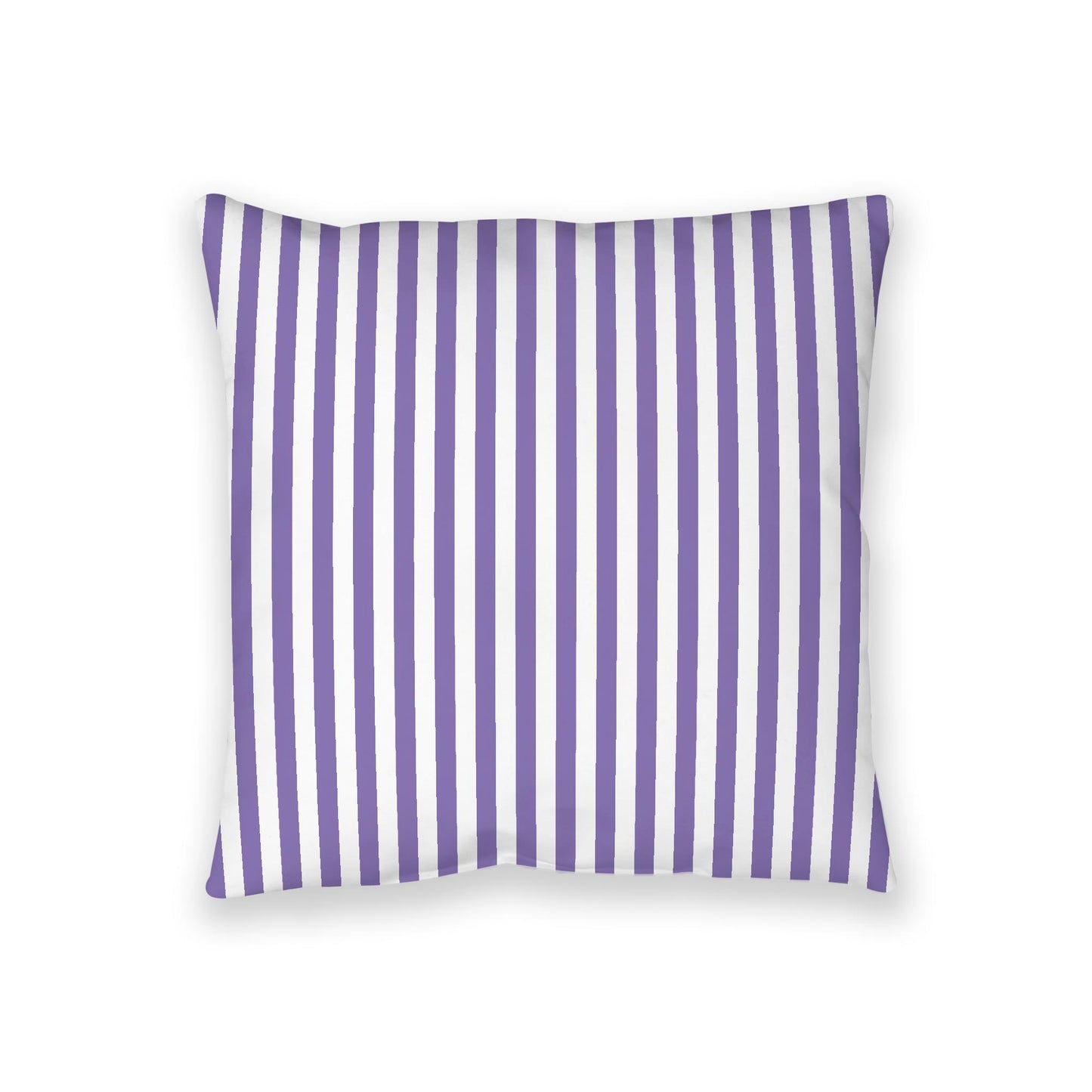 White Spun Polyester Floor Pillow, Bold Purple Bars on Top, White Bottom, 36 x 36 inches