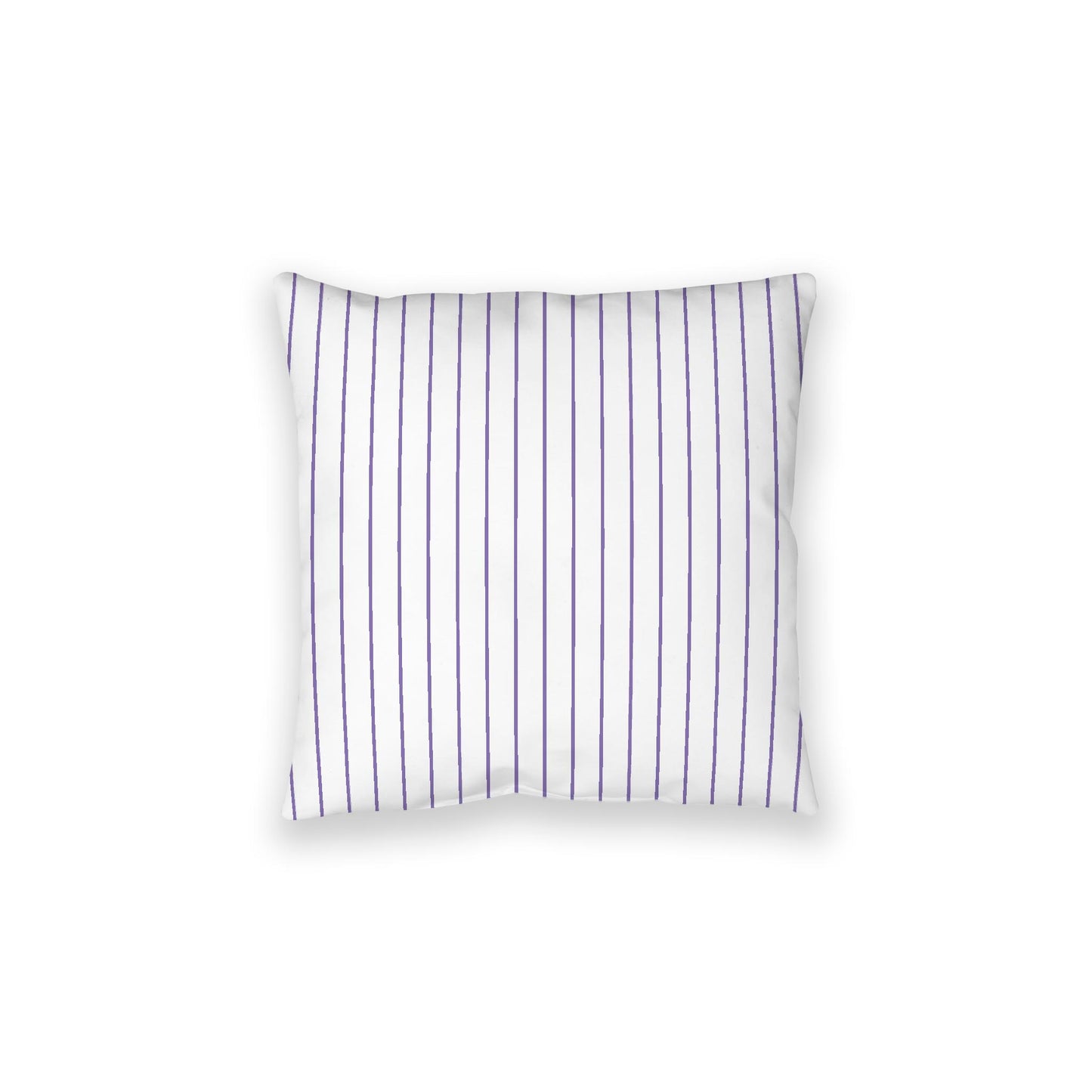 White Spun Polyester Floor Pillow, Purple Stripes on Top, White Bottom, 28 x 28 inches