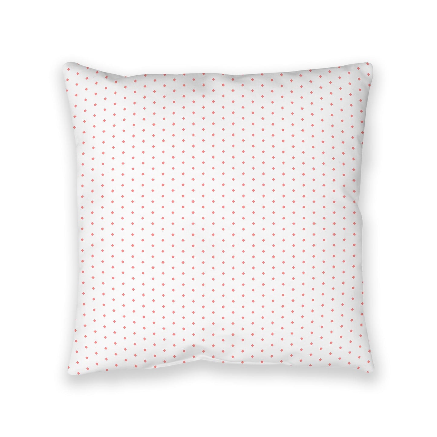 White Spun Polyester Floor Pillow, Pink Diamonds on Top, White Bottom, 40 x 40 inches