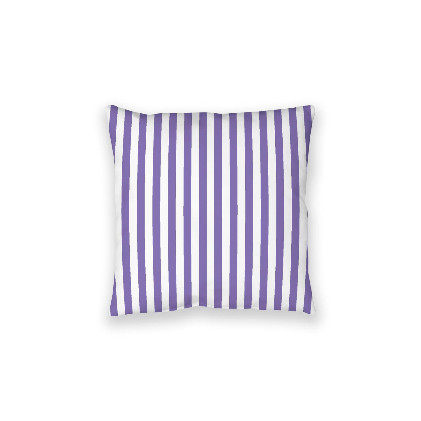 White Spun Polyester Floor Pillow, Bold Purple Bars on Top, White Bottom, 28 x 28 inches
