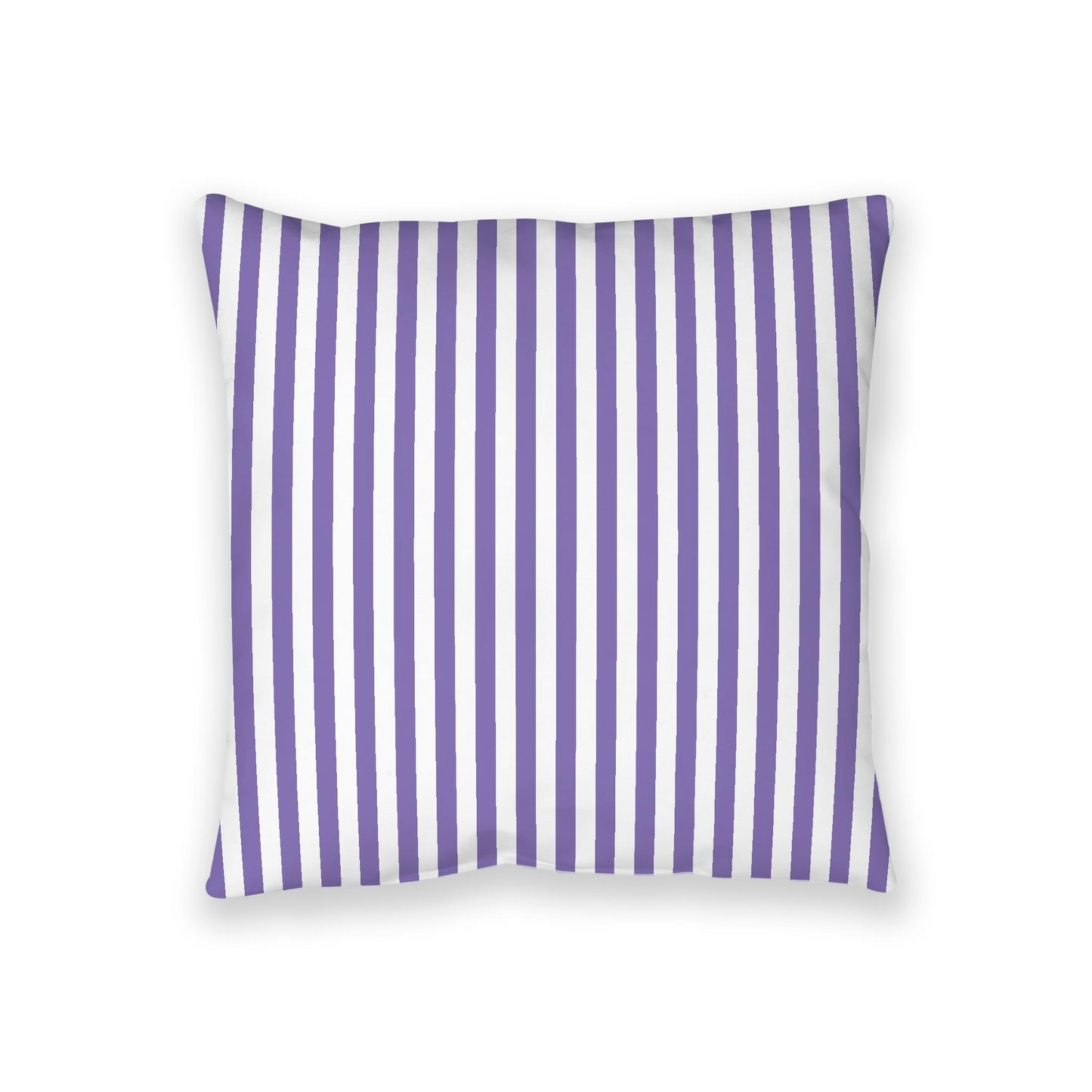White Spun Polyester Floor Pillow, Bold Purple Bars on Top, White Bottom, 36 x 36 inches