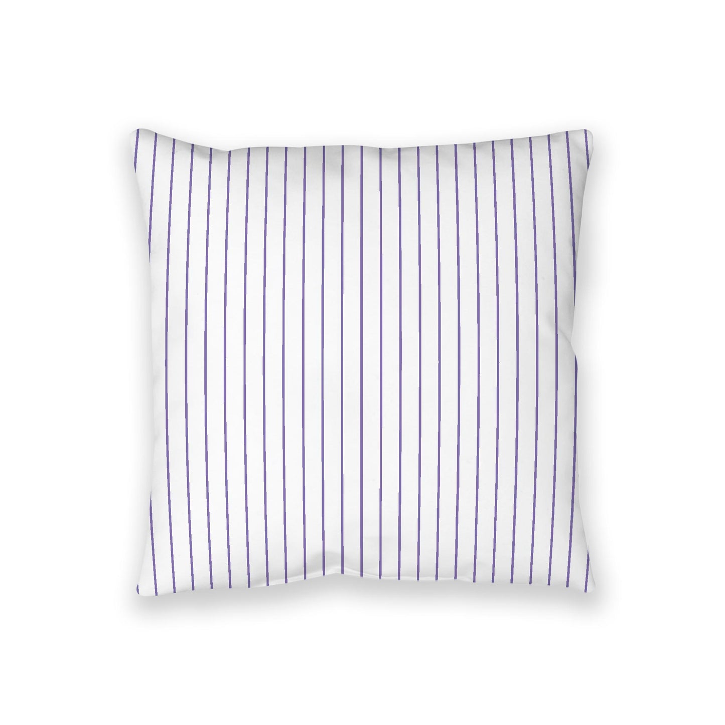 White Spun Polyester Floor Pillow, Purple Stripes on Top, White Bottom, 36 x 36 inches