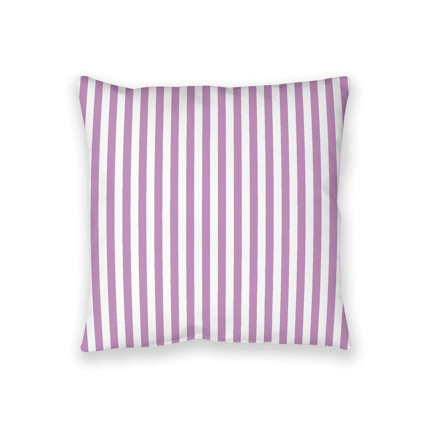 White Spun Polyester Floor Pillow, Bold Mauve Bars on Top, White Bottom, 36 x 36 inches