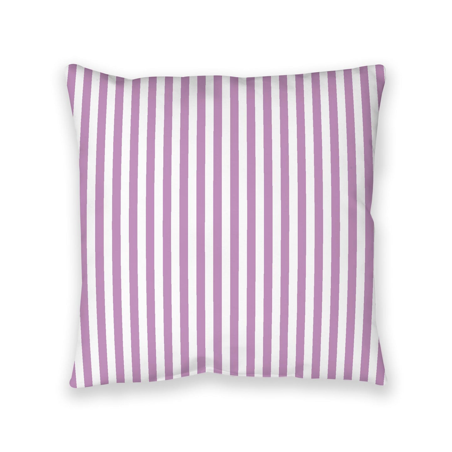 White Spun Polyester Floor Pillow, Bold Mauve Bars on Top, White Bottom, 40 x 40 inches