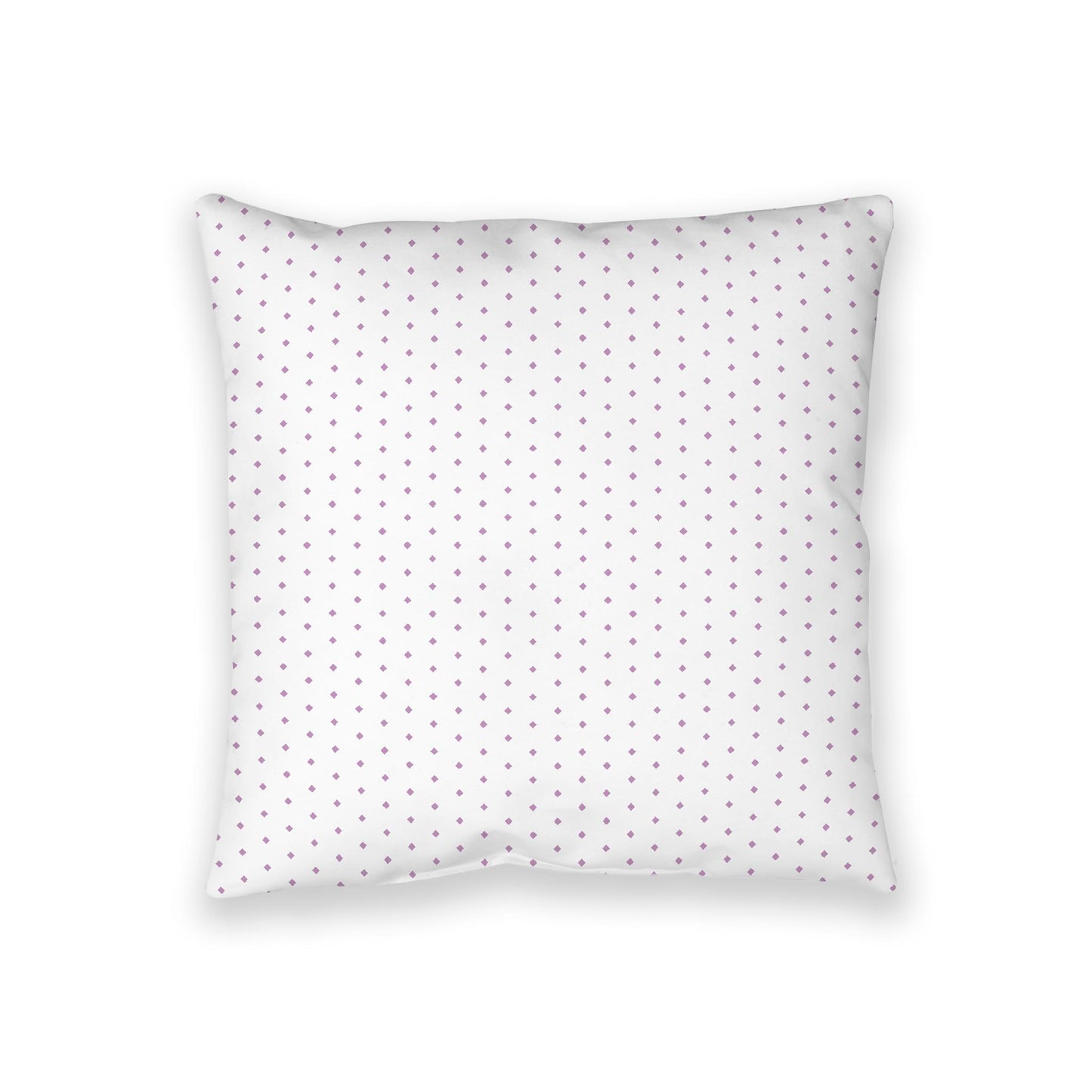 White Spun Polyester Floor Pillow, Mauve Diamonds on Top, White Bottom, 28 x 28 inches