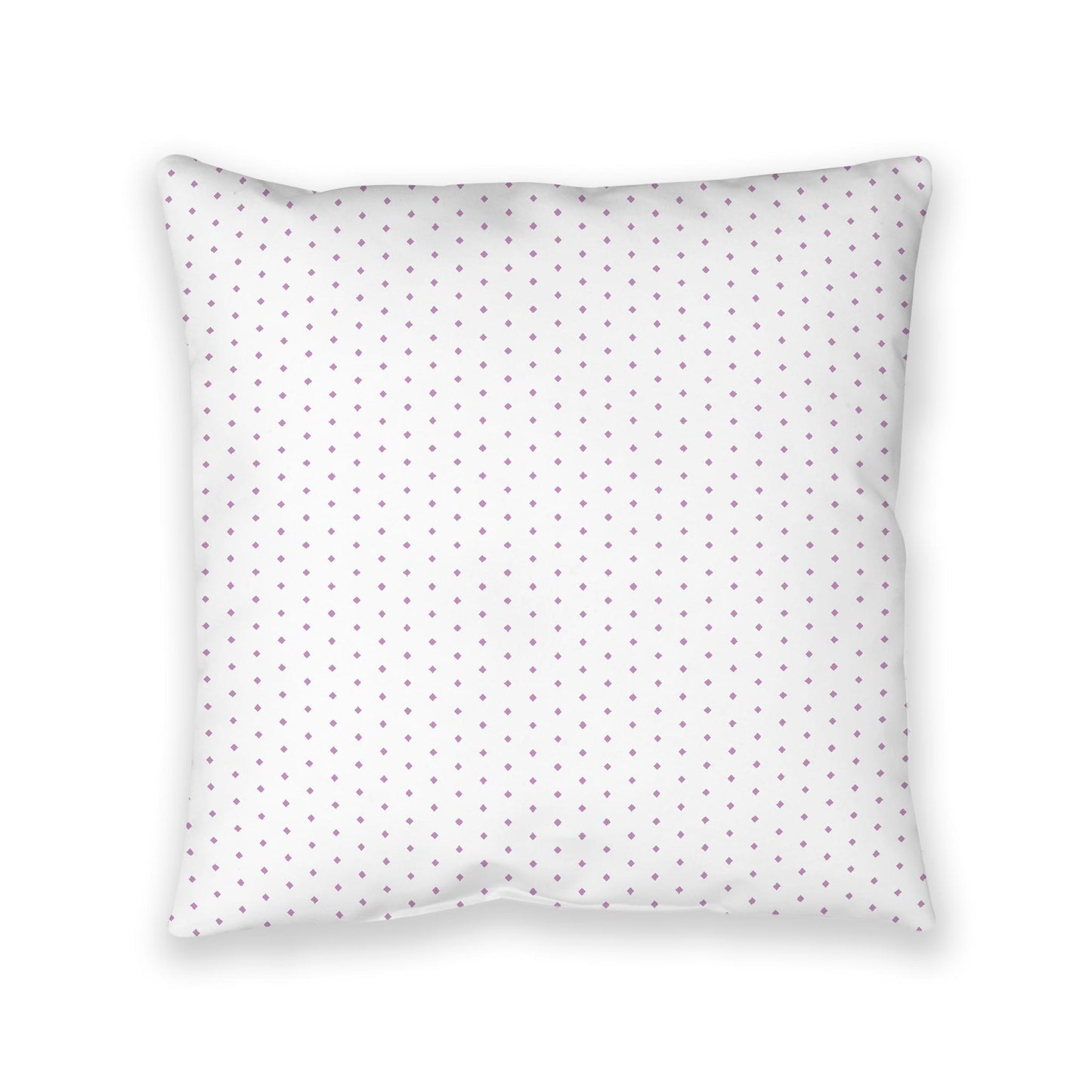 White Spun Polyester Floor Pillow, Mauve Diamonds on Top, White Bottom, 36 x 36 inches