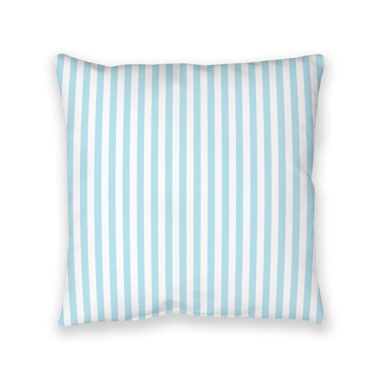 White Spun Polyester Floor Pillow, Bold Blue Bars on Top, White Bottom, 40 x 40 inches