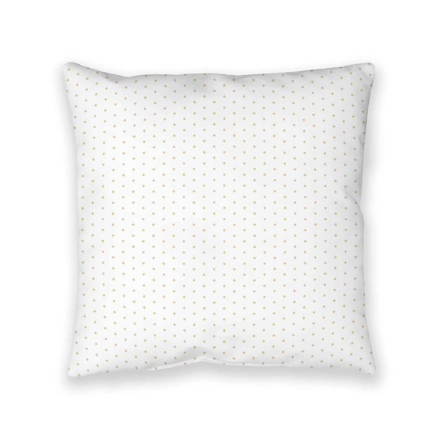 White Spun Polyester Floor Pillow, Desert Sand Diamonds on Top, White Bottom, 40 x 40 inches