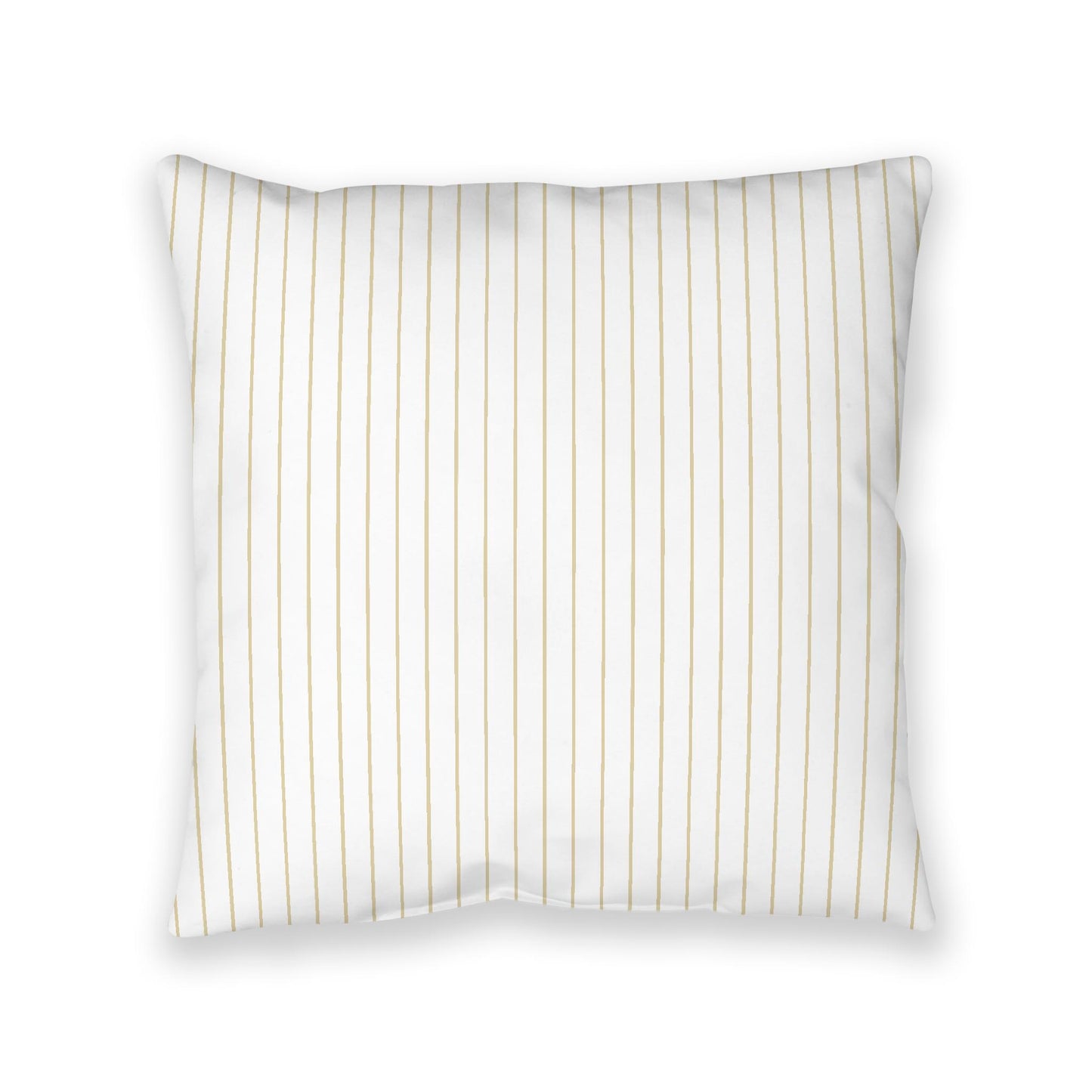 White Spun Polyester Floor Pillow, Desert Sand Stripes on Top, White Bottom, 40 x 40 inches