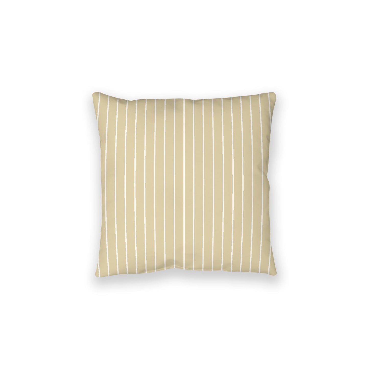 Desert Sand Spun Polyester Floor Pillow, White Stripes on Top, Desert Sand Bottom, 28 x 28 inches