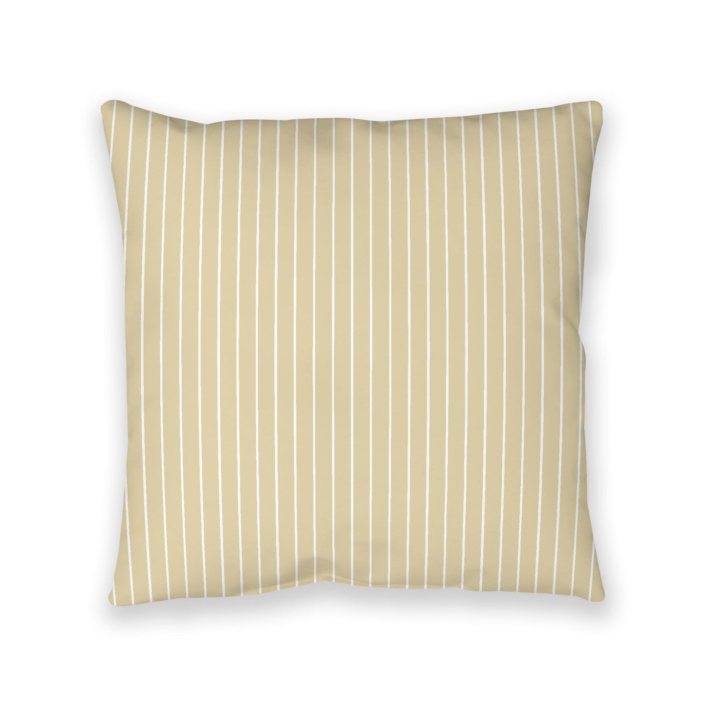 Desert Sand Spun Polyester Floor Pillow, White Stripes on Top, Desert Sand Bottom, 40 x 40 inches
