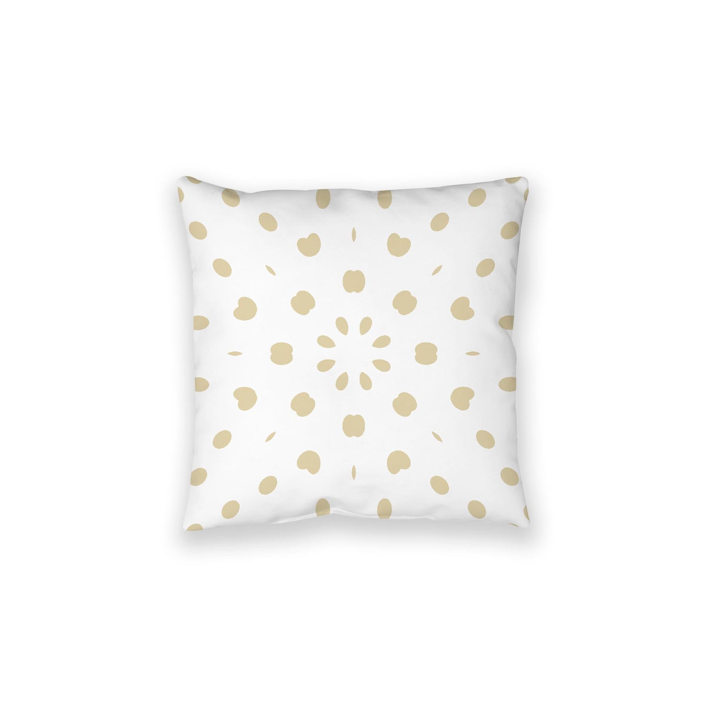 White Spun Polyester Floor Pillow, Desert Sand Burst on Top, White Bottom, 28 x 28 inches