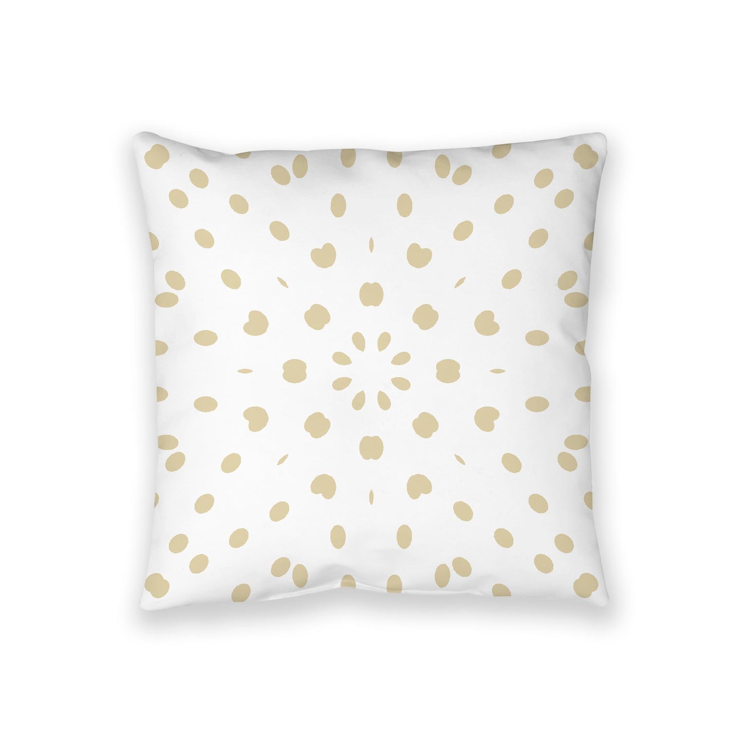White Spun Polyester Floor Pillow, Desert Sand Burst on Top, White Bottom, 36 x 36 inches