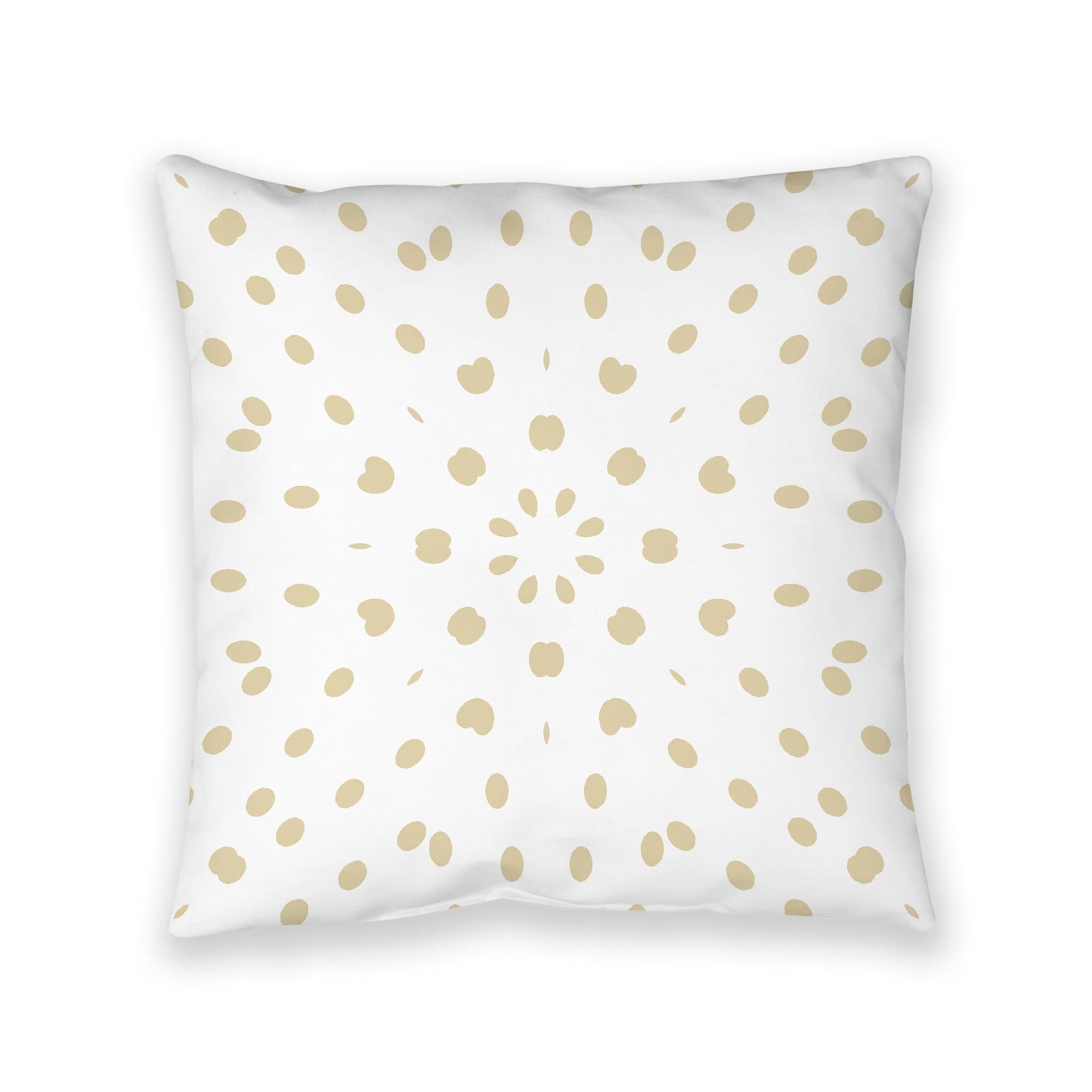 White Spun Polyester Floor Pillow, Desert Sand Burst on Top, White Bottom, 40 x 40 inches