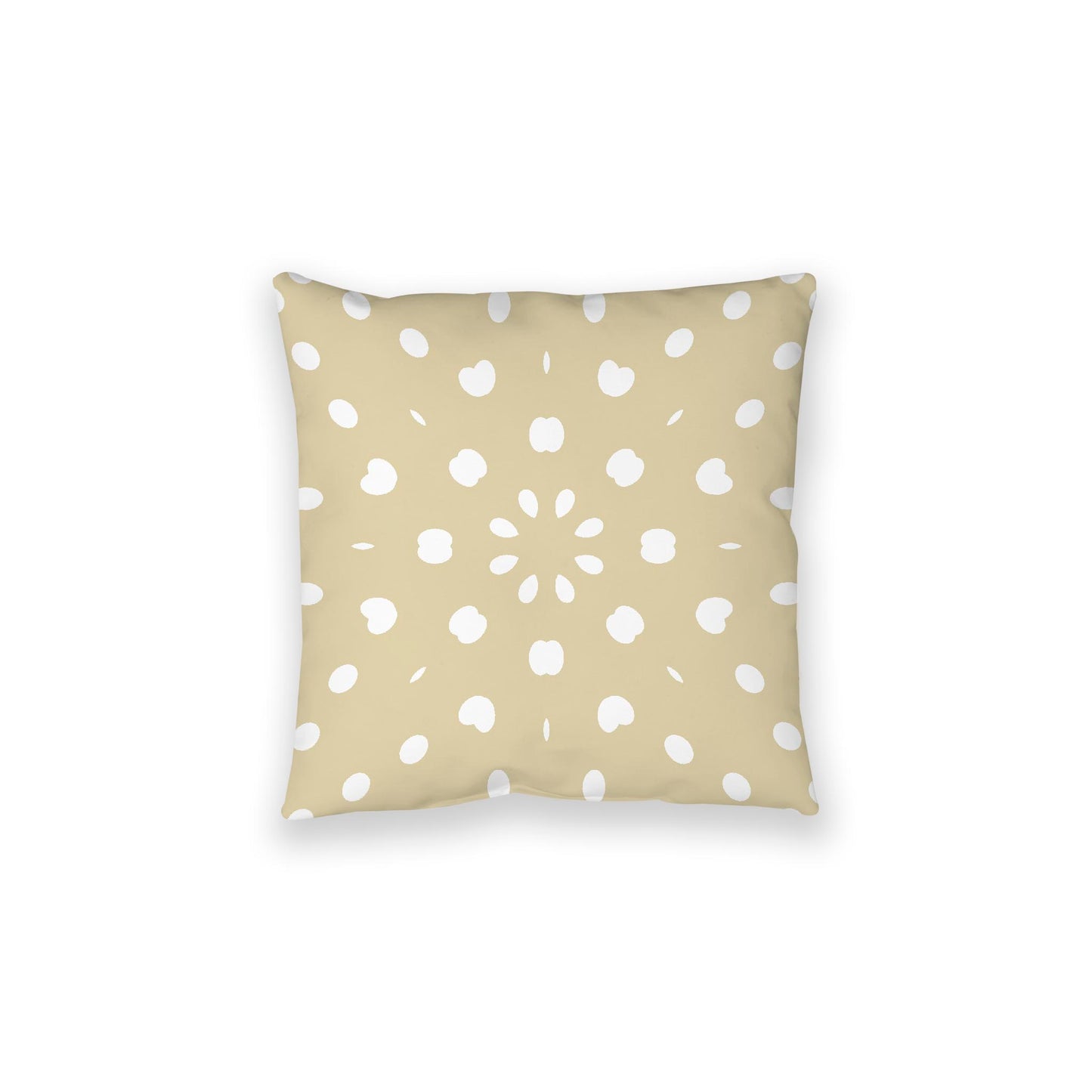 Desert Sand Spun Polyester Floor Pillow, White Burst Pattern on Top, Desert Sand Bottom, 28 x 28 inches
