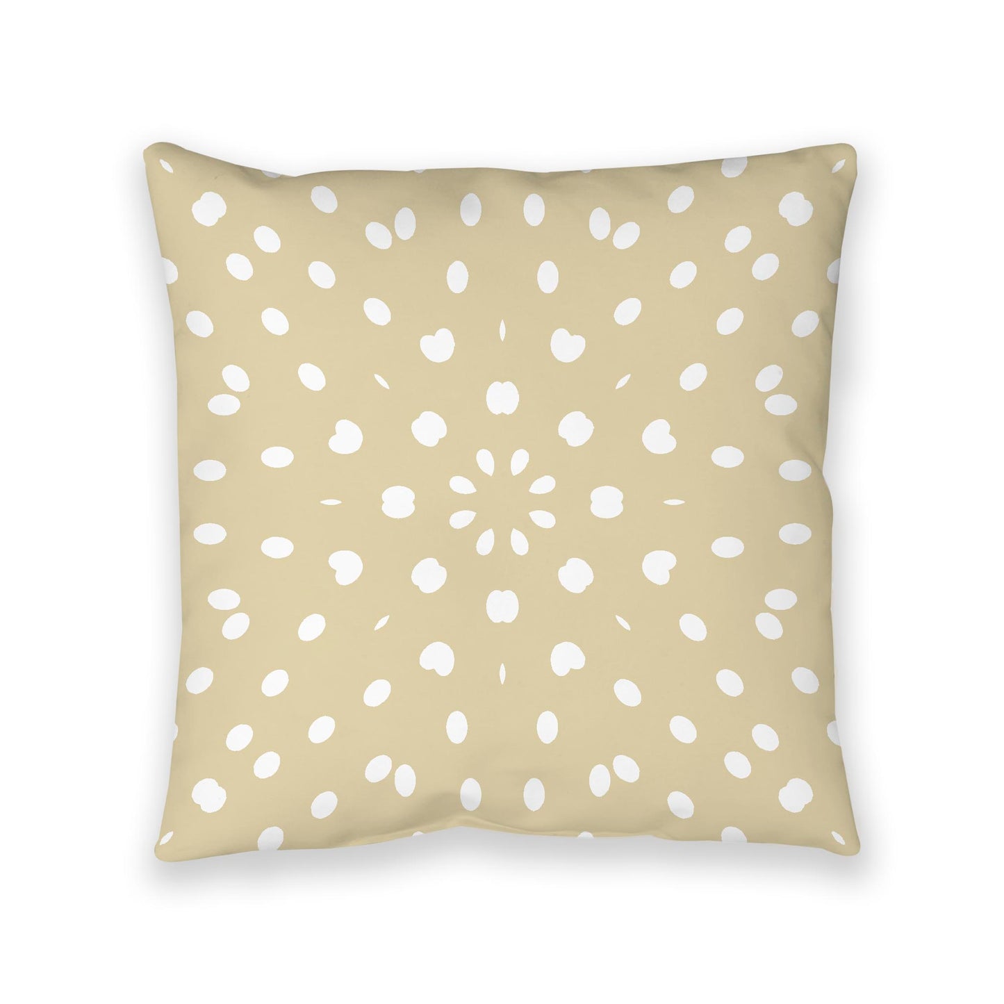 Desert Sand Spun Polyester Floor Pillow, White Burst Pattern on Top, Desert Sand Bottom, 40 x 40 inches