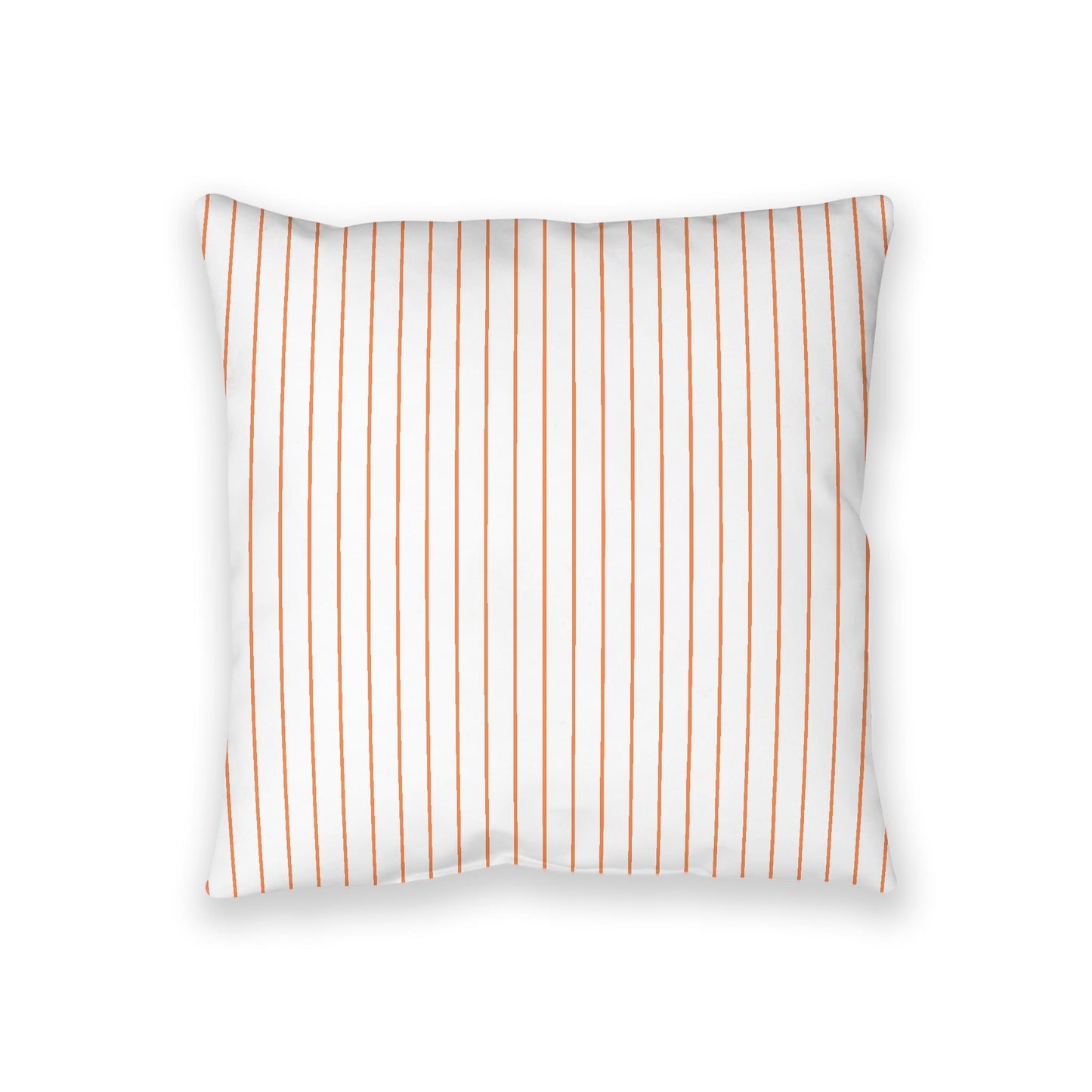 White Spun Polyester Floor Pillow, Pale Orange Stripes on Top, White Bottom, 36 x 36 inches