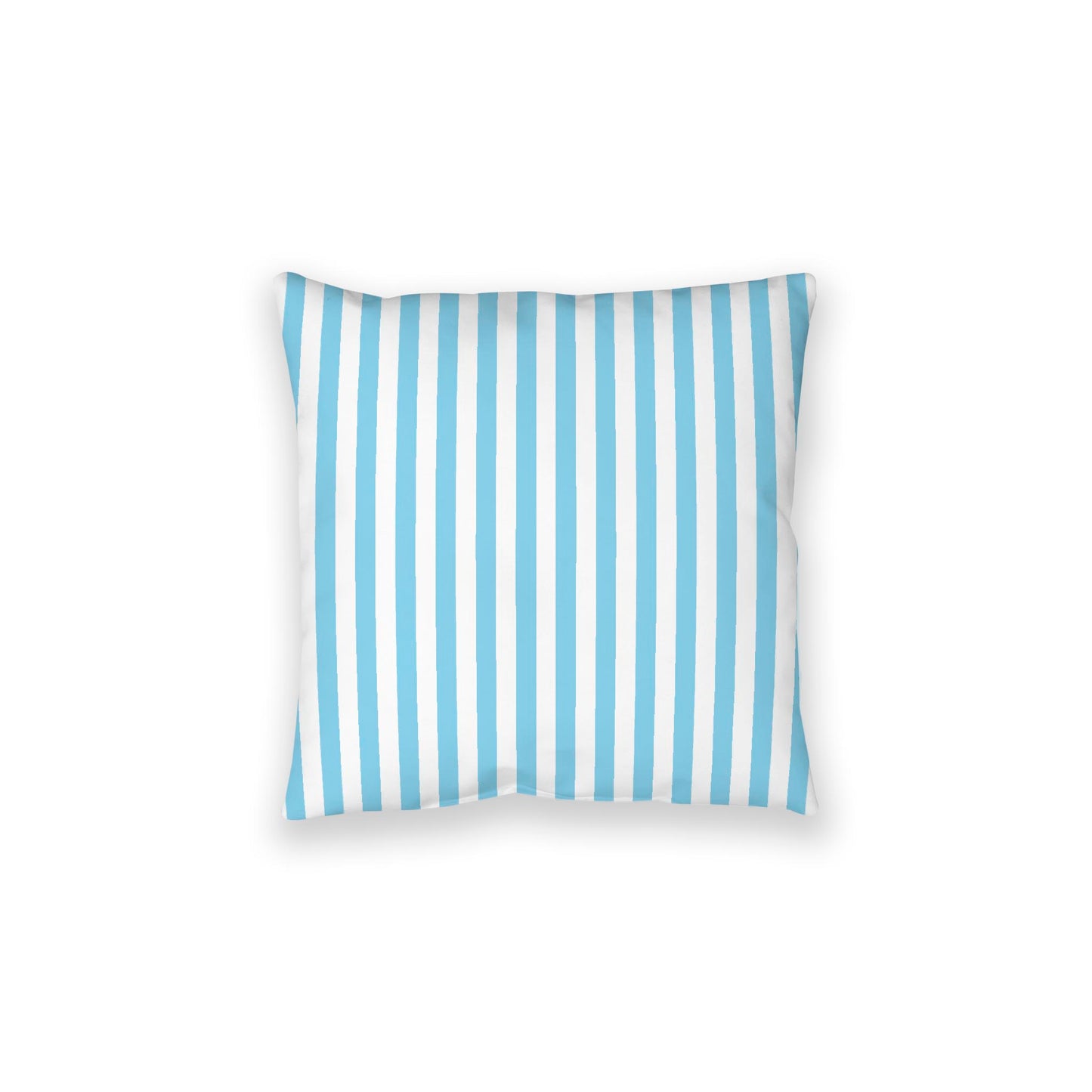 White Spun Polyester Floor Pillow, Bold Blue Bars on Top, White Bottom, 28 x 28 inches