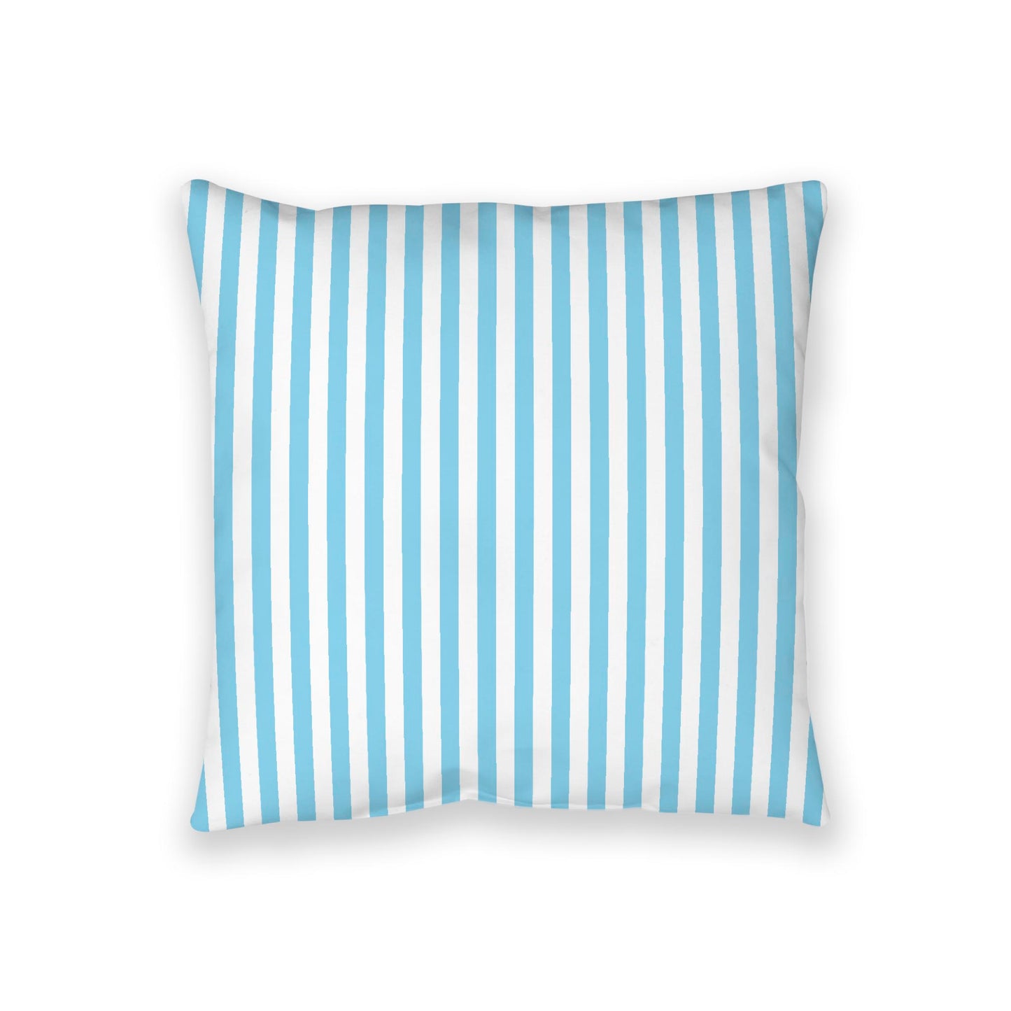 White Spun Polyester Floor Pillow, Bold Blue Bars on Top, White Bottom, 36 x 36 inches