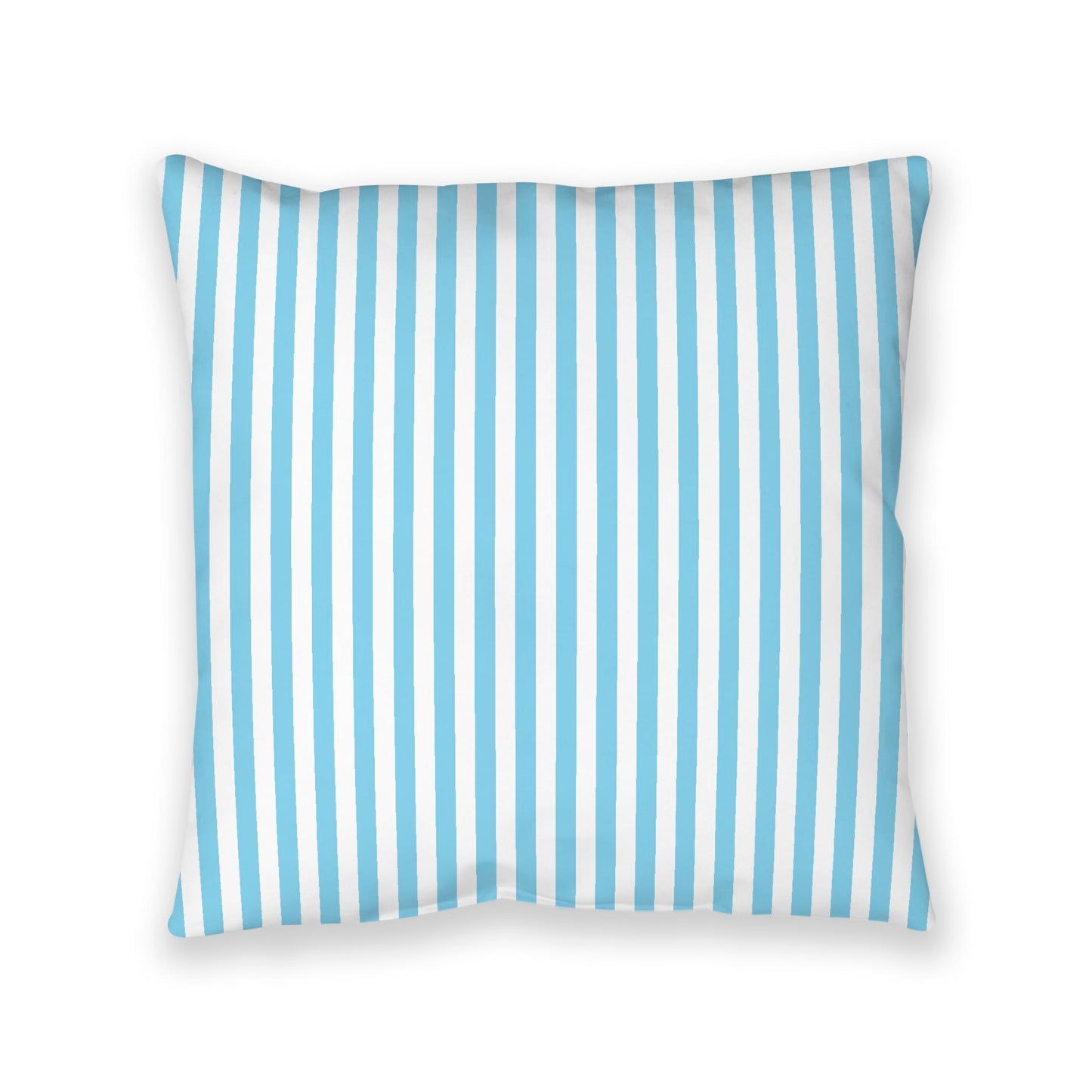 White Spun Polyester Floor Pillow, Bold Blue Bars on Top, White Bottom, 40 x 40 inches