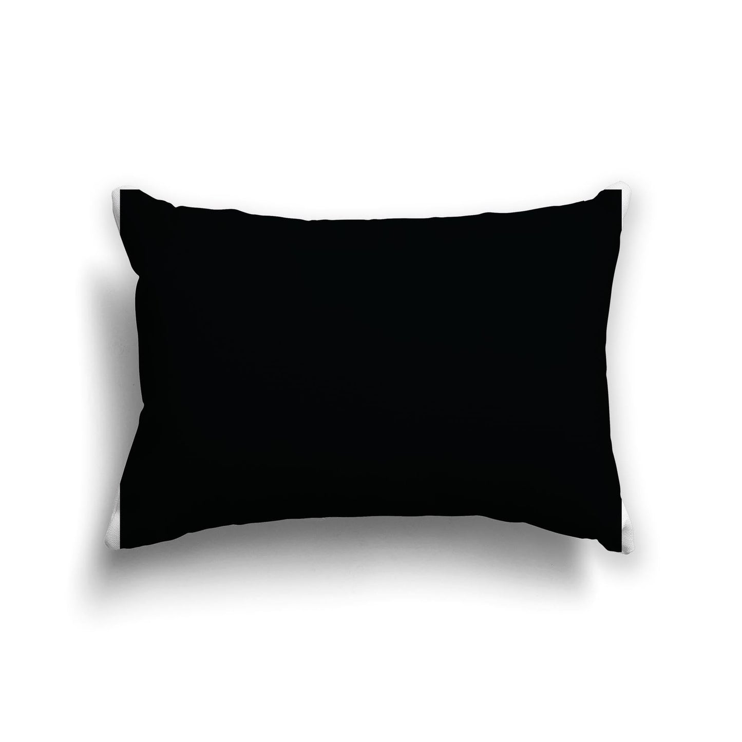 Black Spun Polyester Throw Pillow, Size 25 x 18 inches / 63.5 x 66 cm
