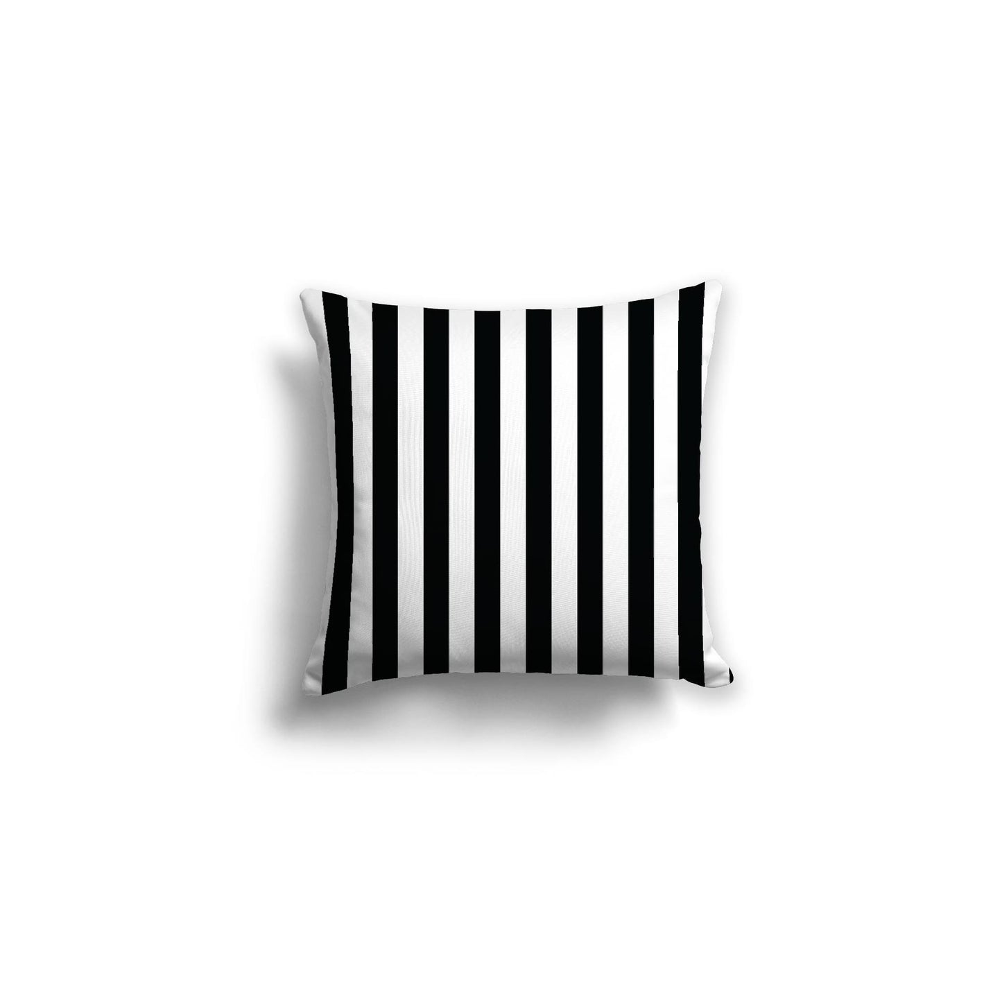 White Spun Polyester Throw Pillow with Black Bars on Front, Size 25 x 18 inches / 63.5 x 66 cm