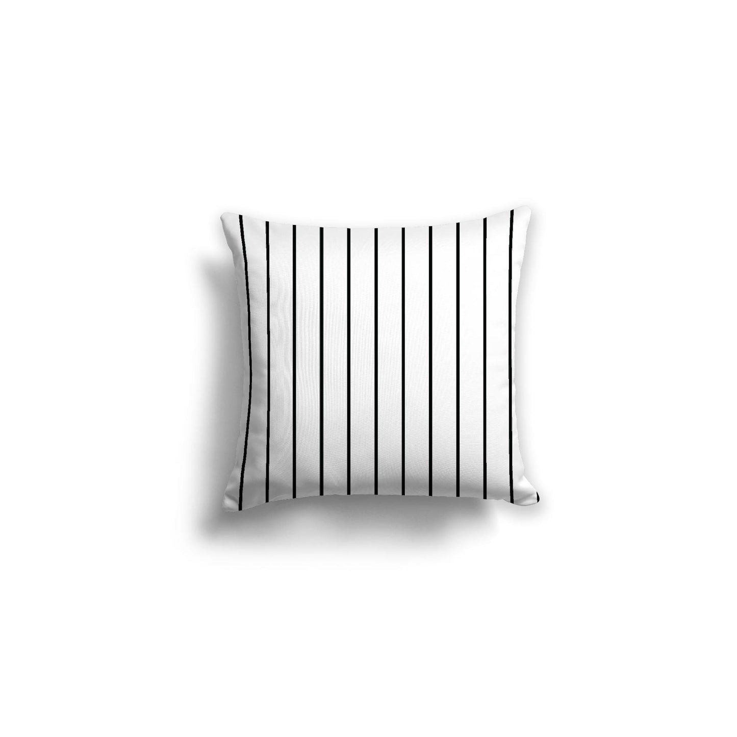 White Spun Polyester Throw Pillow with Fine Black Stripes on Front, Size 25 x 18 inches / 63.5 x 66 cm