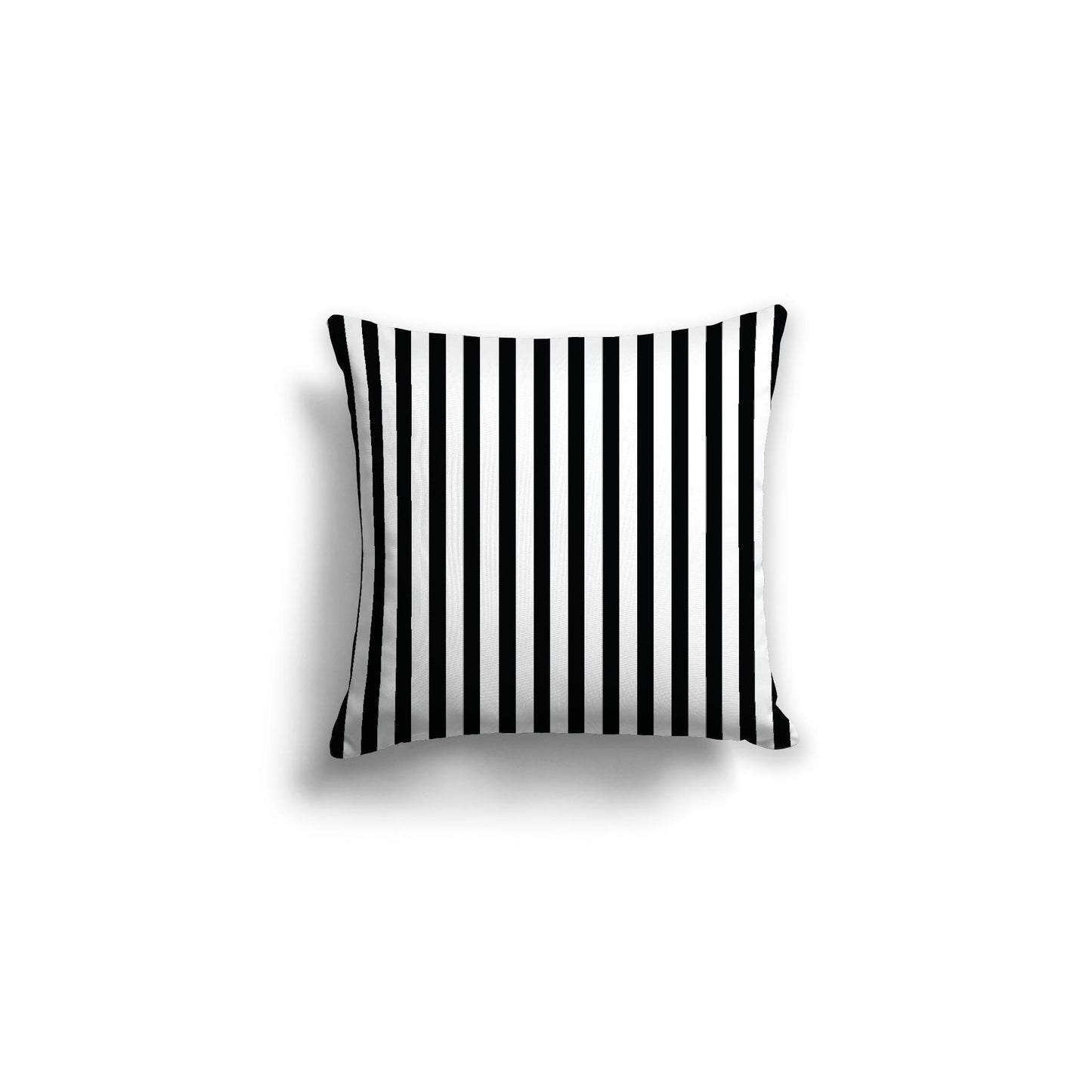 White Spun Polyester Throw Pillow with Thin Black Bars on Front, Size 25 x 18 inches / 63.5 x 66 cm