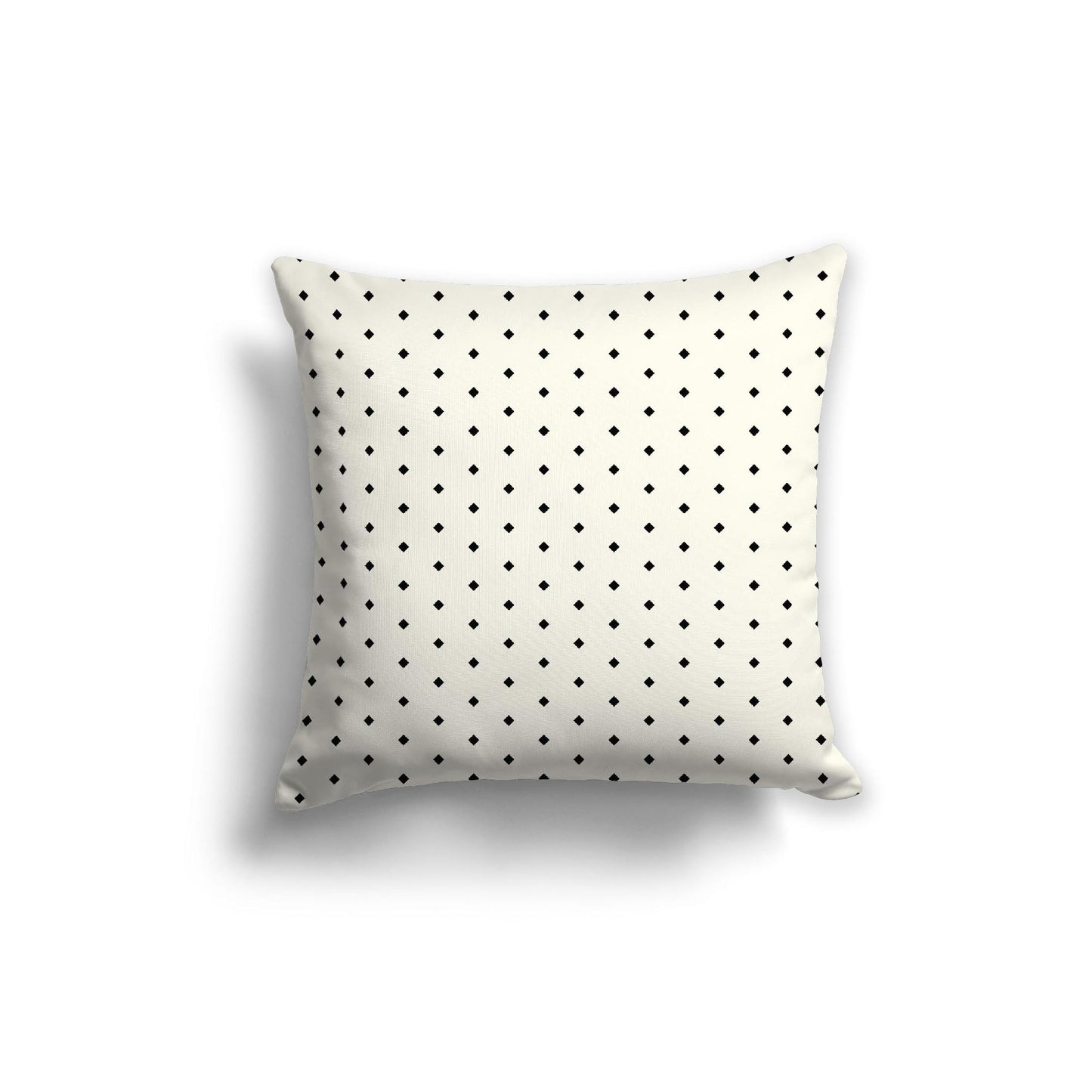 Pale Cream Spun Polyester Throw Pillow with Fine Black Diamonds on Front, Size 20 x 20 inches / 51 x 51 cm