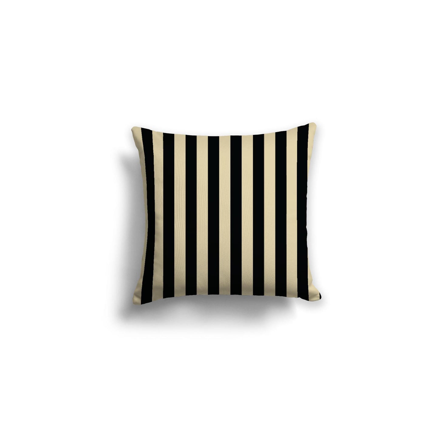 Desert Sand Spun Polyester Throw Pillow with Black Bars on Front, Size 16 x 16 inches / 41 x 41 cm