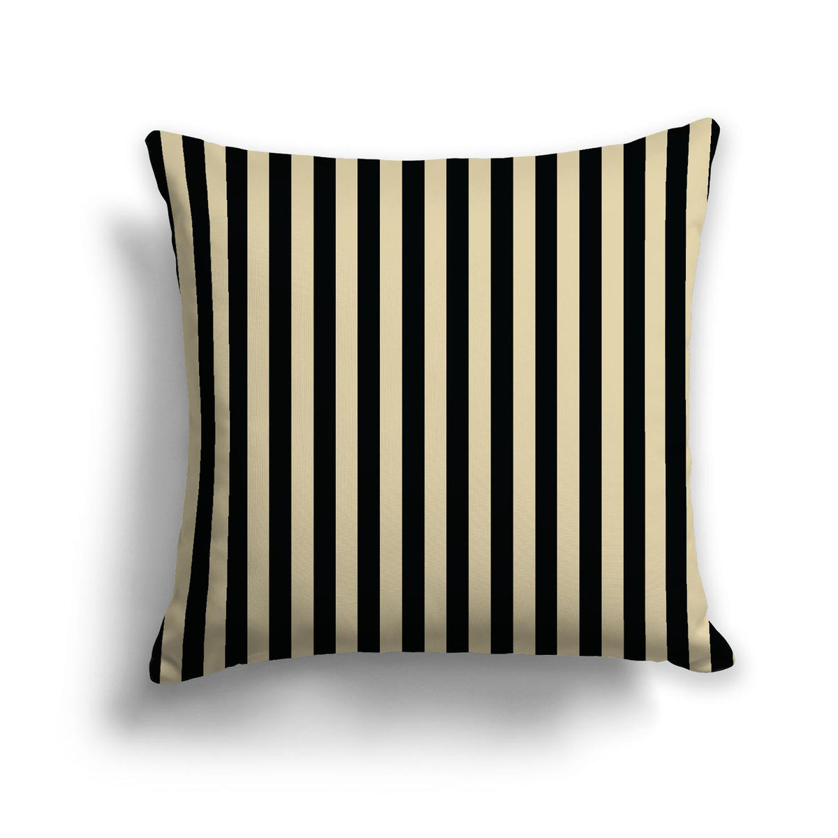 Tan Spun Polyester Throw Pillow with Black Bars on Front | 26 x 26 inches