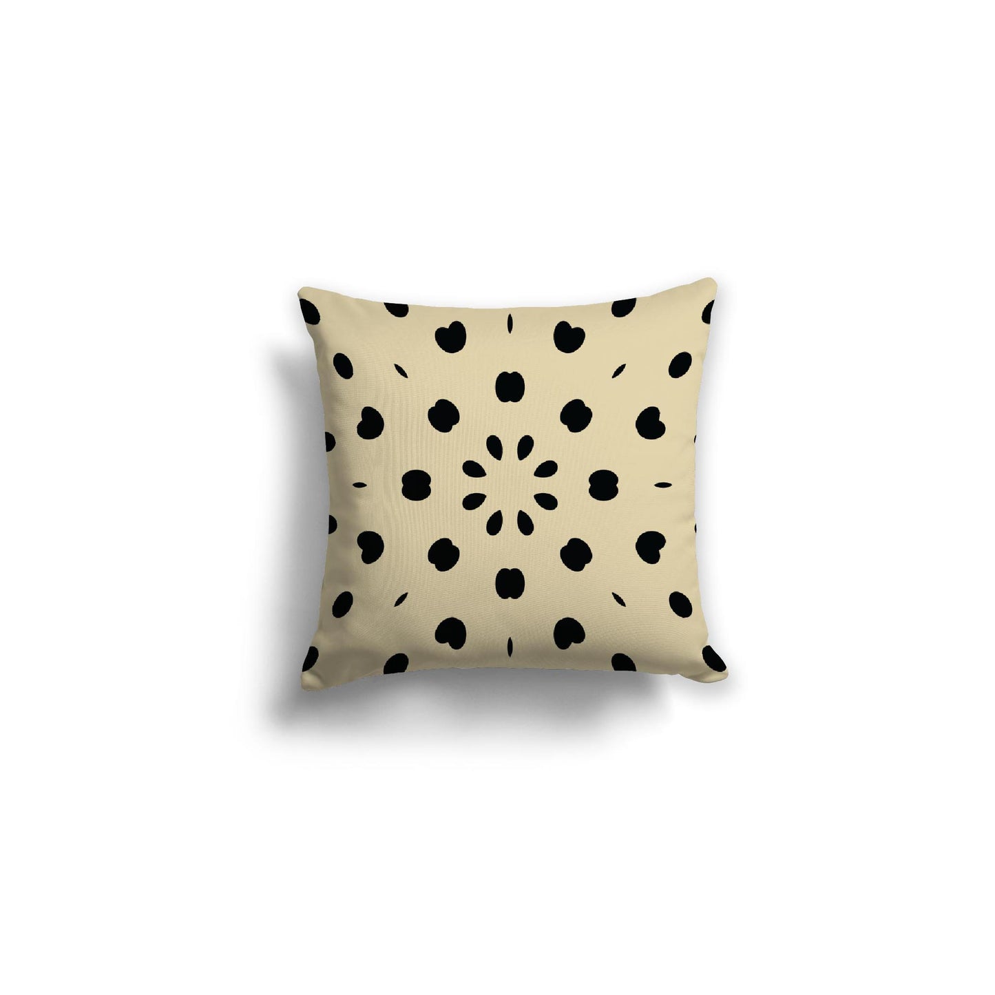 Desert Sand Spun Polyester Throw Pillow with Black Burst Pattern on Front, Size 16 x 16 inches / 41 x 41 cm