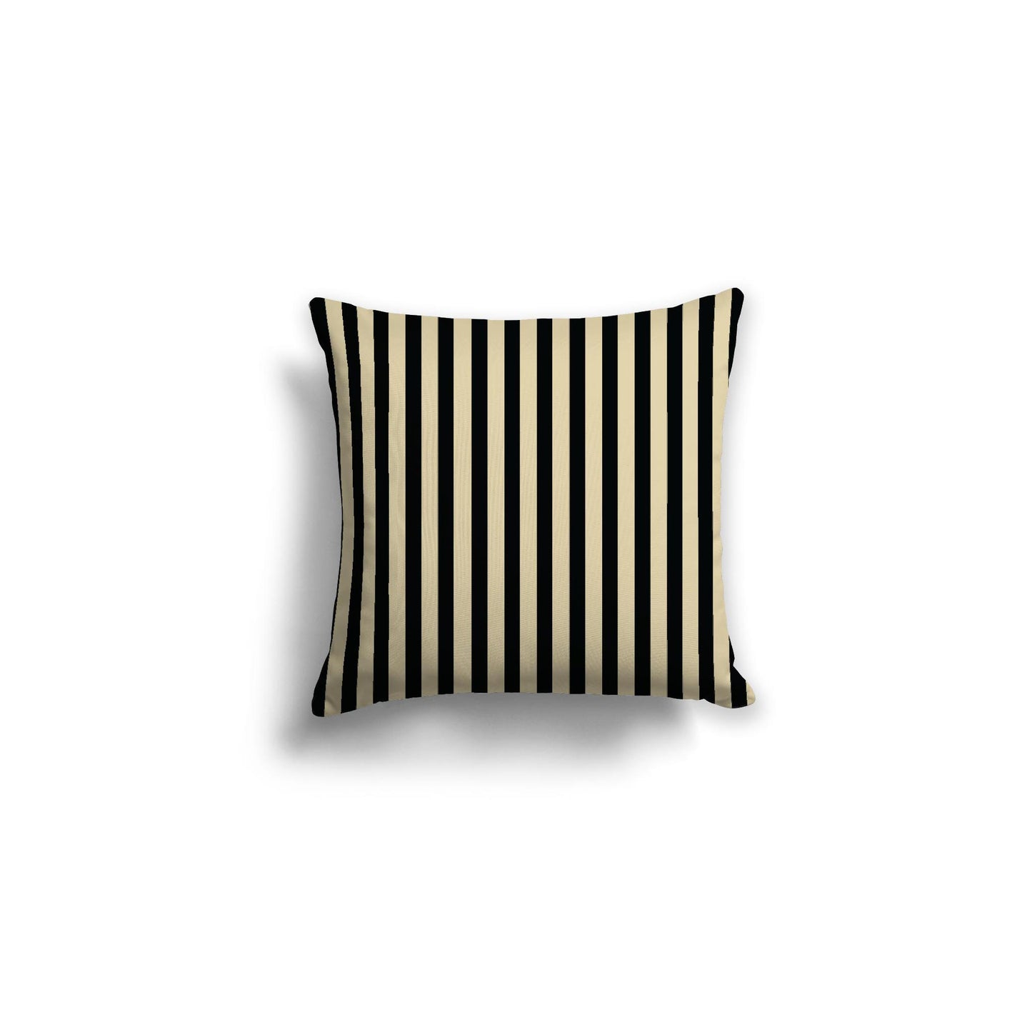 Desert Sand Spun Polyester Throw Pillow with Thin Black Bars on Front, Size 16 x 16 inches / 41 x 41 cm