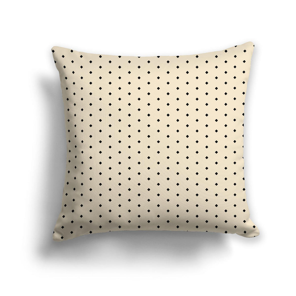Beige Spun Polyester Throw Pillow with Fine Black Diamonds on Front | 26 x 26 inches