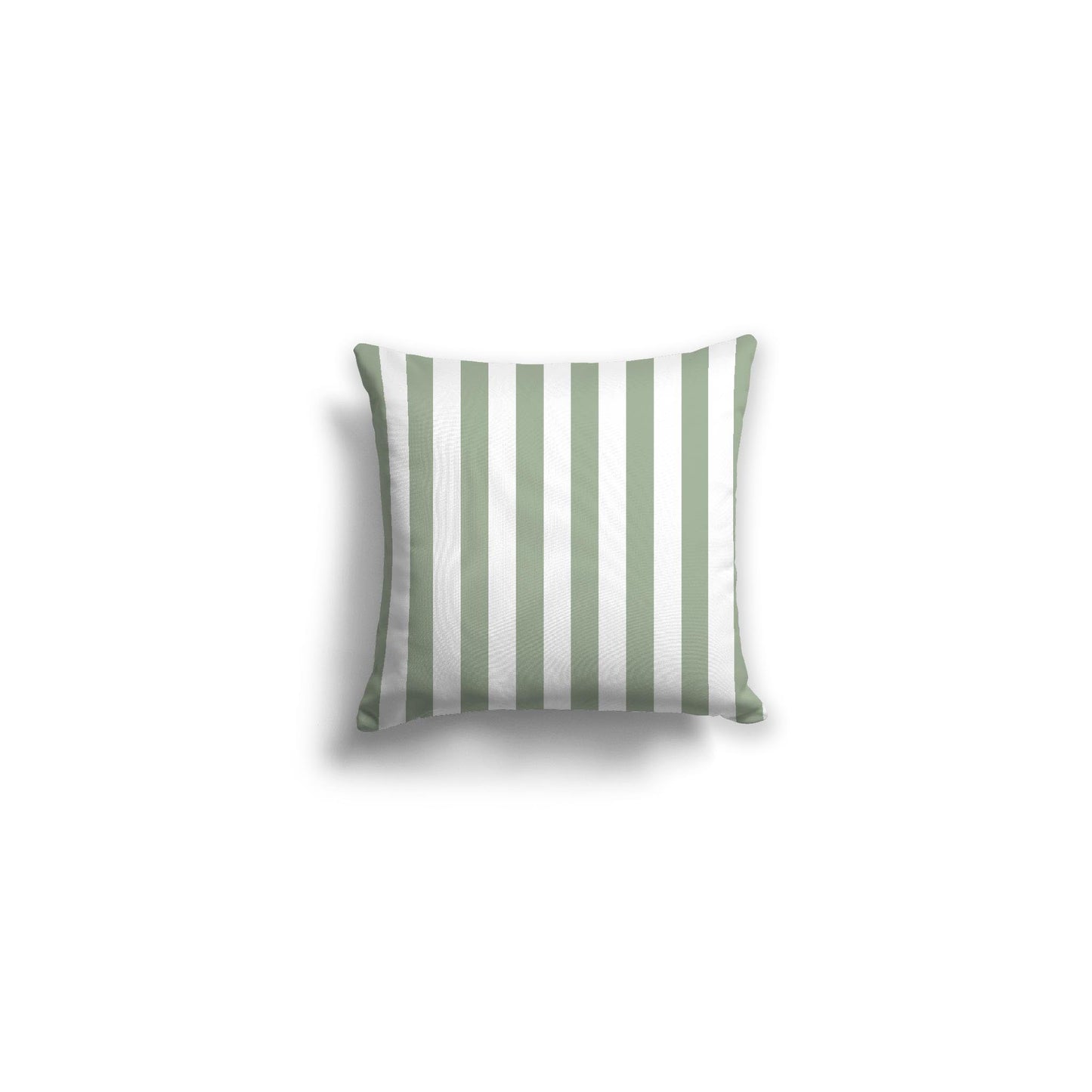 White Spun Polyester Throw Pillow with Green Bars on Front 14 x 14 inches / 36 x 36 cm