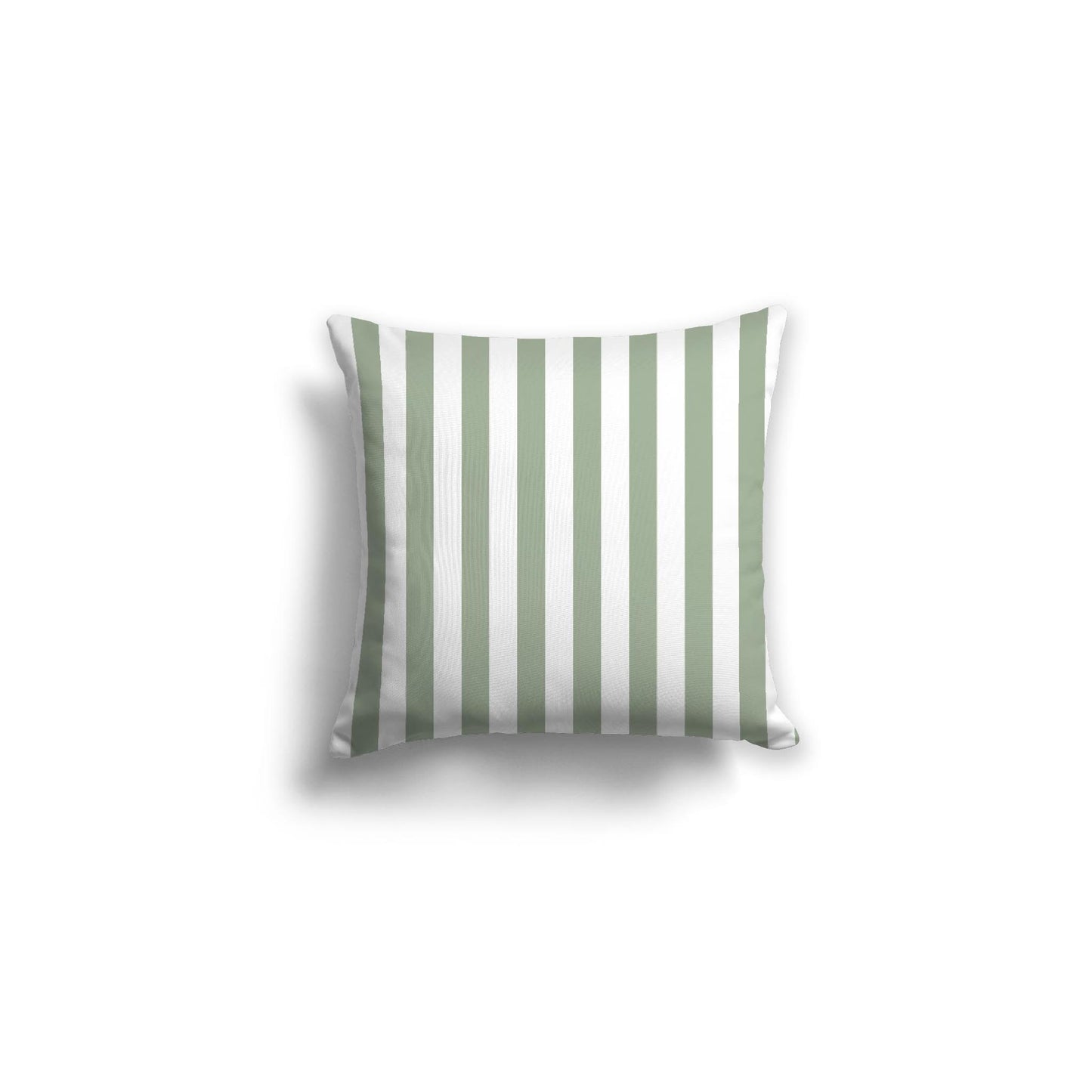 White Spun Polyester Throw Pillow with Green Bars on Front 16 x 16 inches / 41 x 41 cm