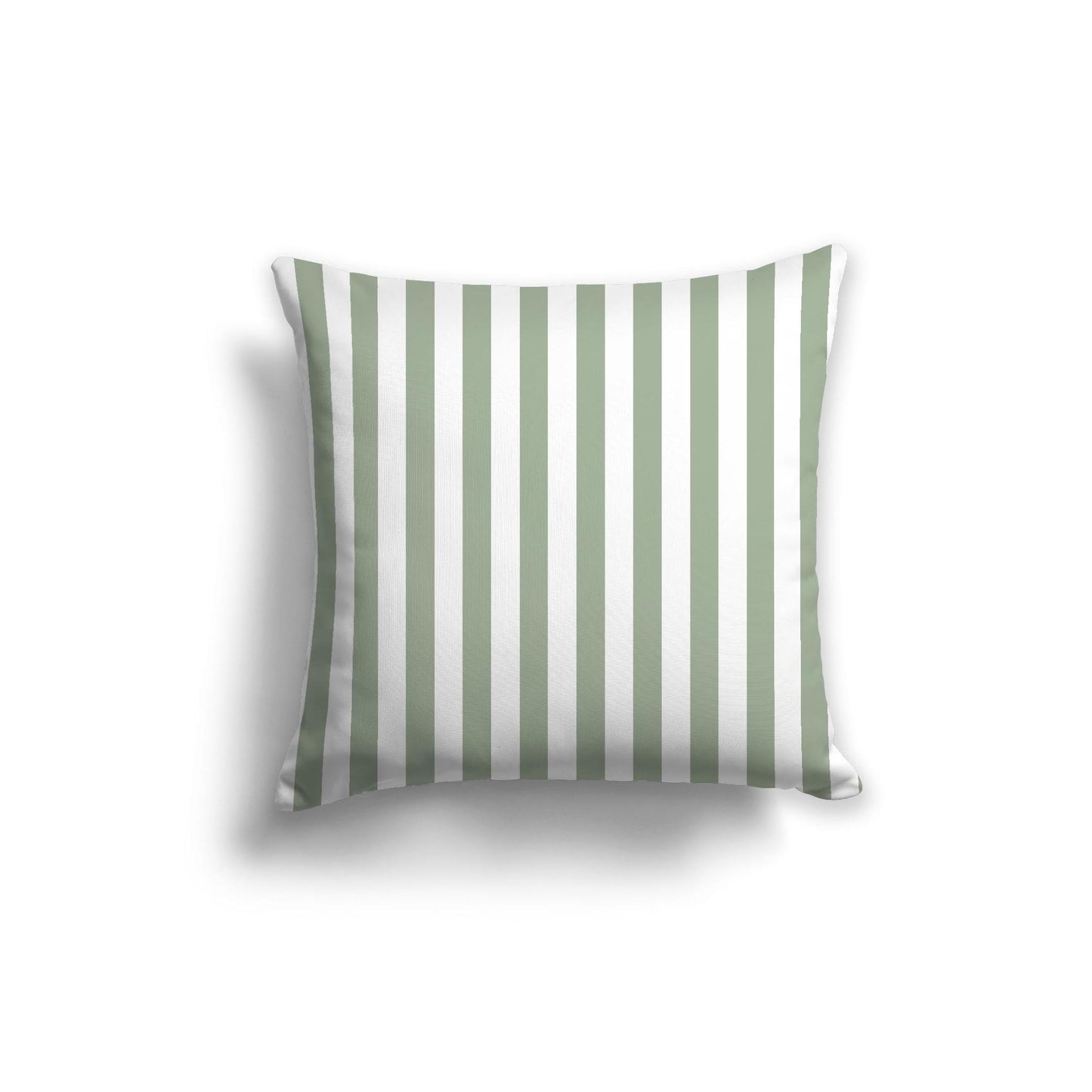 White Spun Polyester Throw Pillow with Green Bars on Front 20 x 20 inches / 51 x 51 cm
