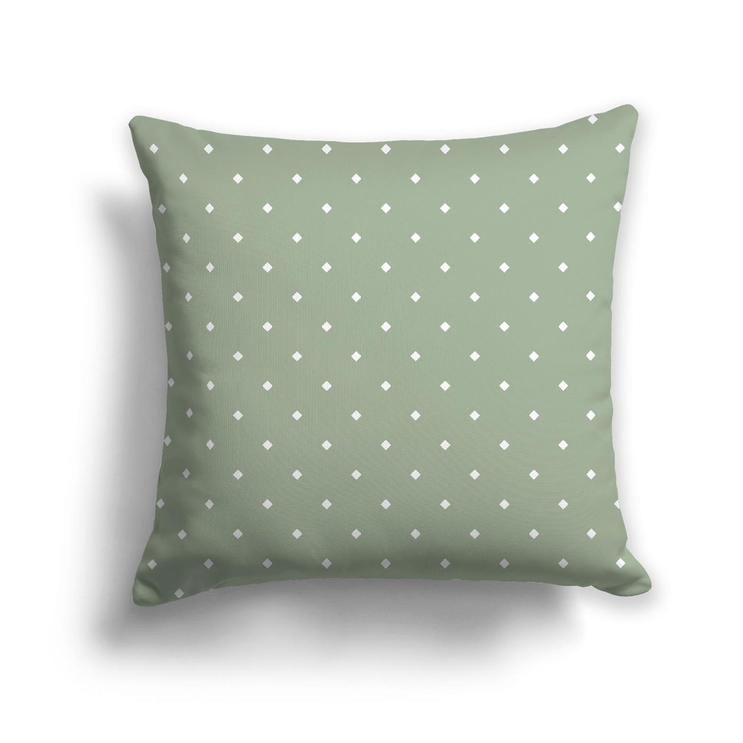 Green Spun Polyester Throw Pillow with White Diamonds on Front | 26 x 26 inches
