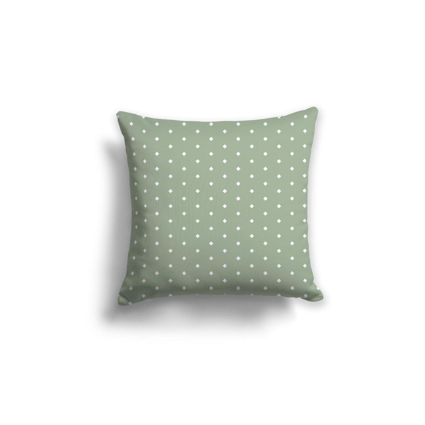 Green Spun Polyester Throw Pillow with Fine White Diamonds on Front 18 x 18 inches / 46 x 46 cm