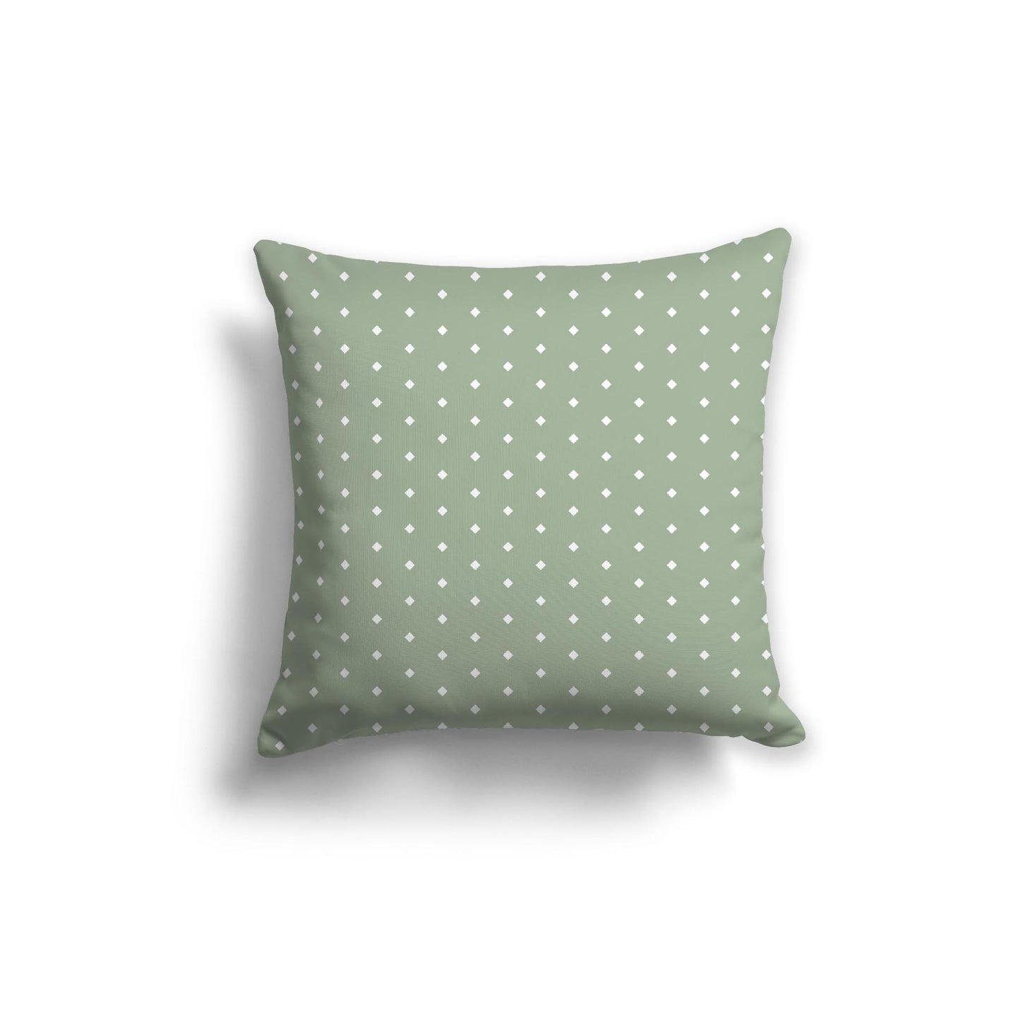 Green Spun Polyester Throw Pillow with Fine White Diamonds on Front 20 x 20 inches / 51 x 51 cm