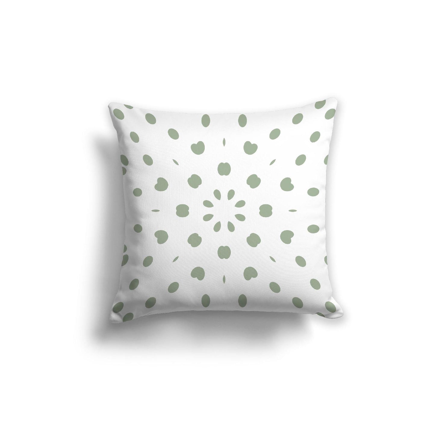 White Spun Polyester Throw Pillow with Green Burst Pattern on Front 20 x 20 inches / 51 x 51 cm