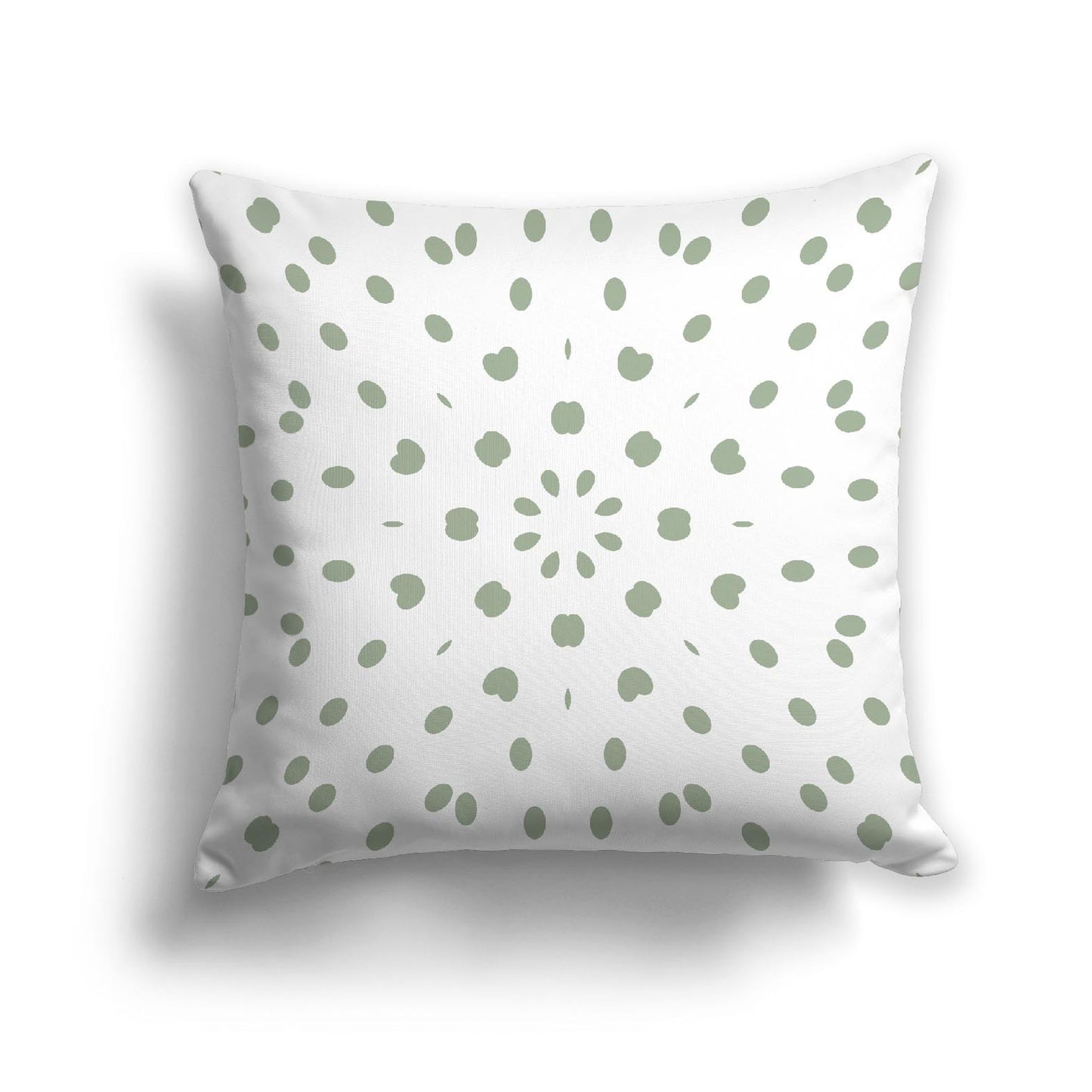 White Spun Polyester Throw Pillow with Green Burst Pattern on Front 26 x 26 inches / 66 x 66 cm