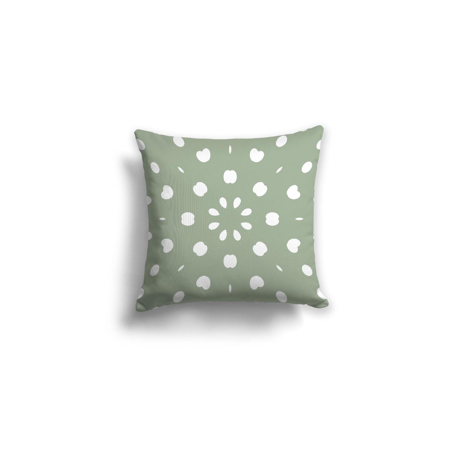 Green Spun Polyester Throw Pillow with White Burst Pattern on Front 16 x 16 inches / 41 x 41 cm