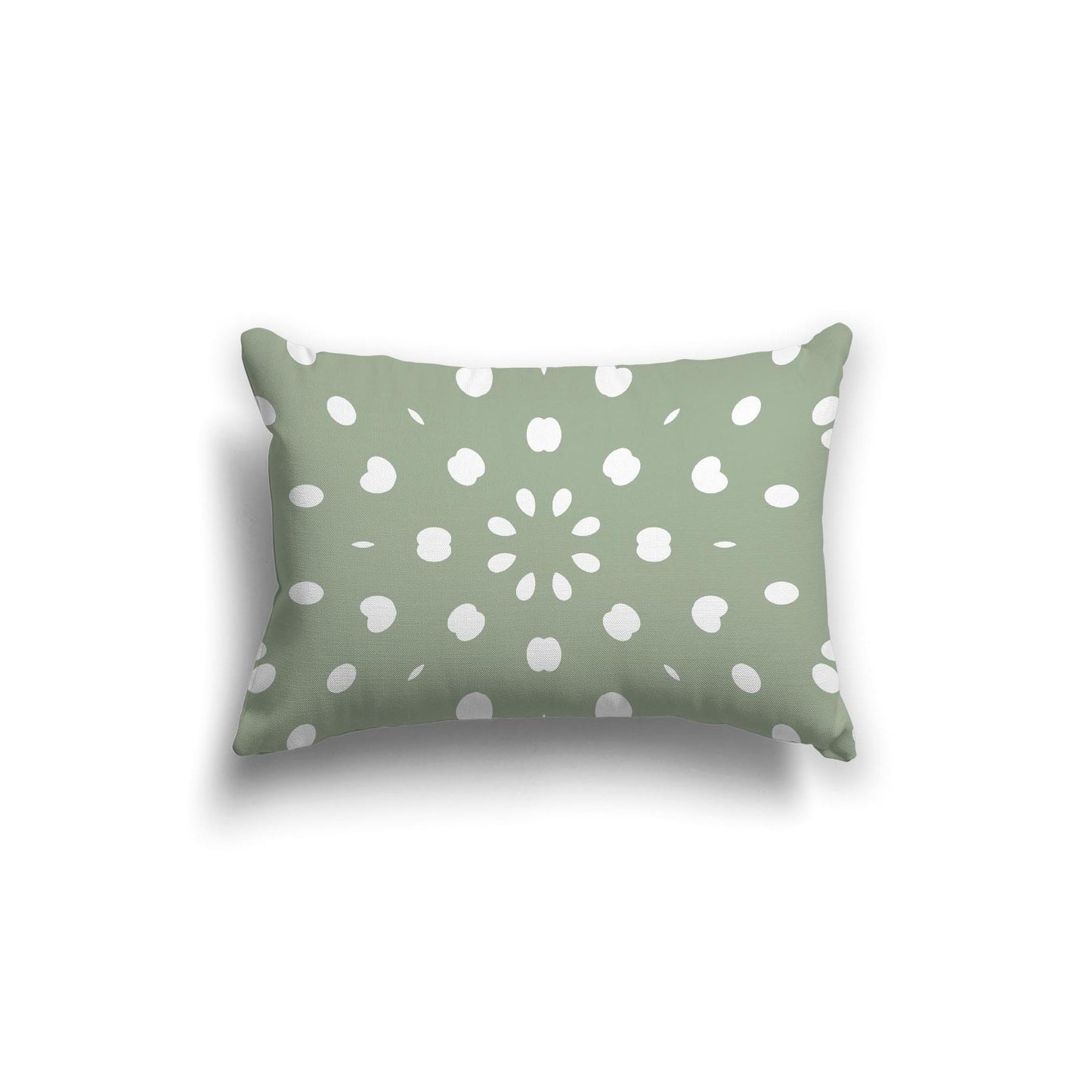 Green Spun Polyester Throw Pillow with White Burst Pattern on Front 20 x 14 inches / 51 x 36 cm