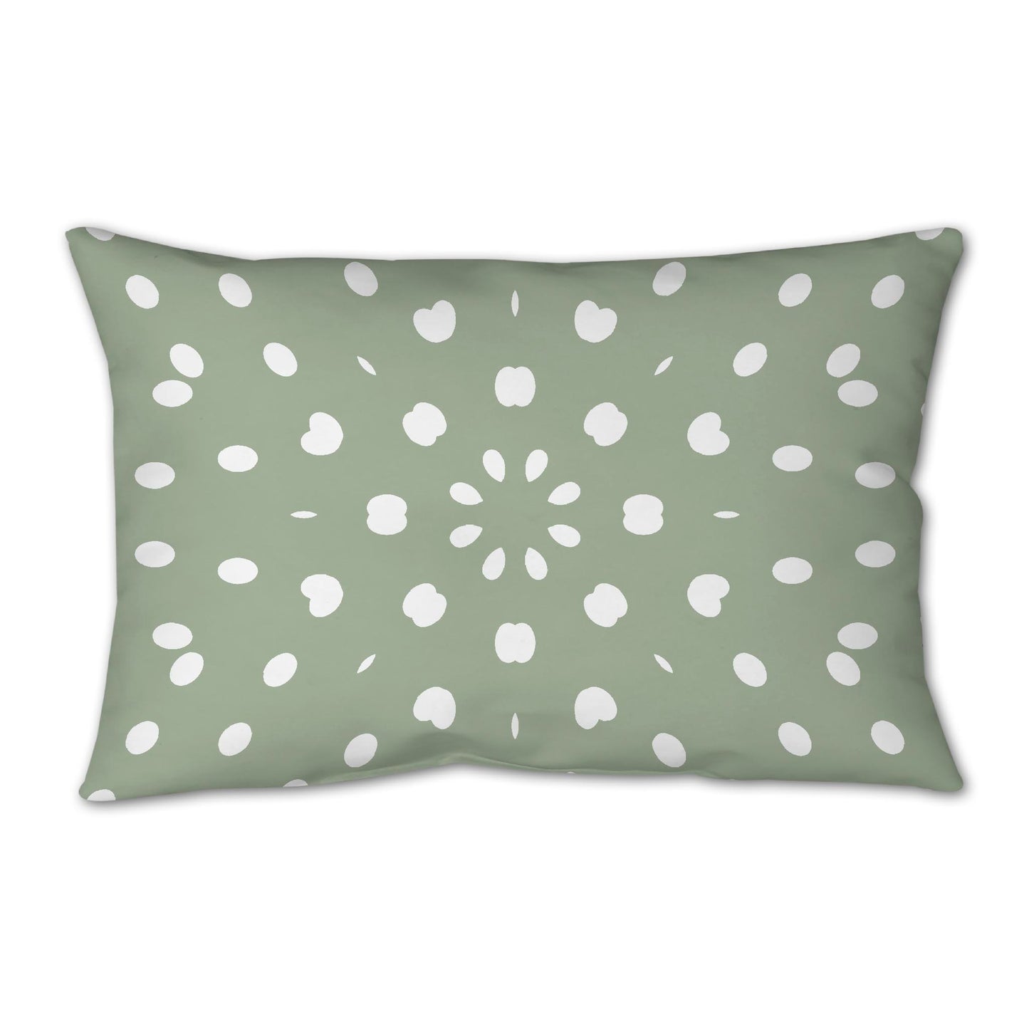 Green Spun Polyester Throw Pillow with White Burst Pattern on Front 25 x 18 inches / 63.5 x 66 cm