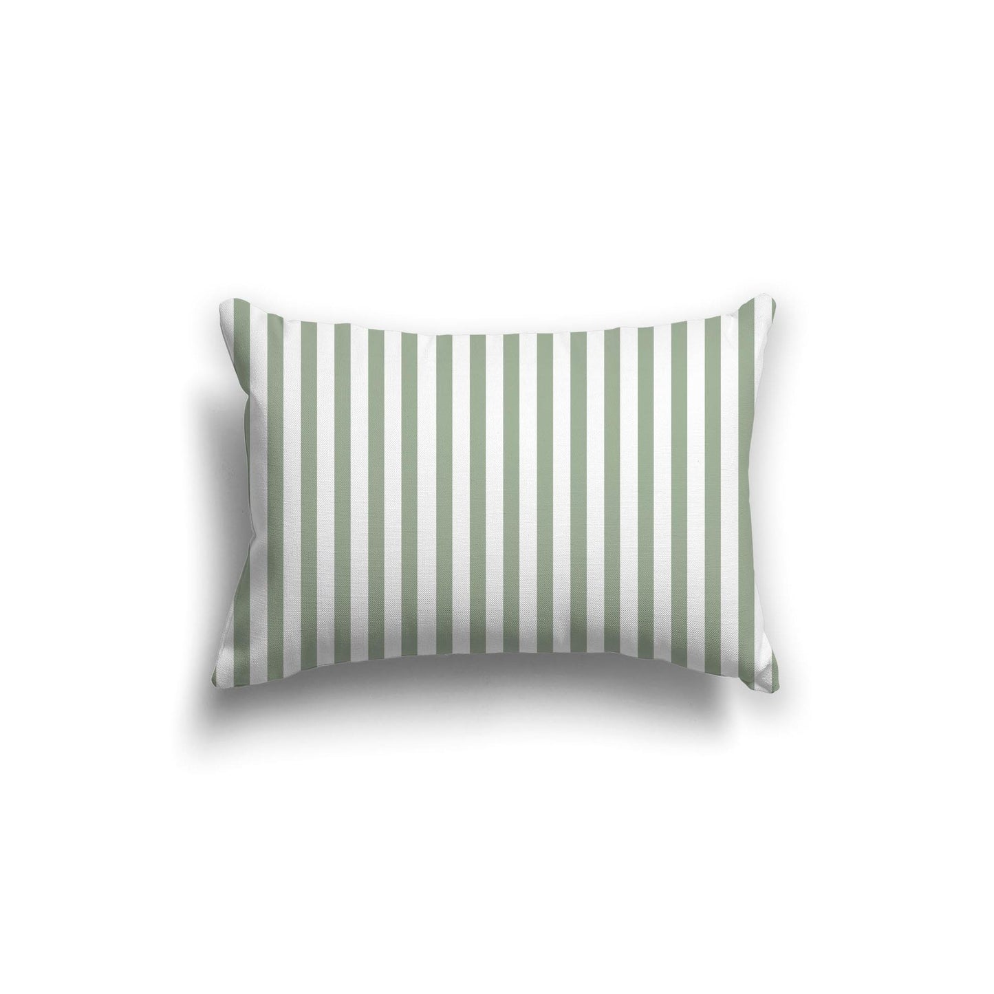 White Spun Polyester Throw Pillow with Thin Green Bars on Front 20 x 14 inches / 51 x 36 cm