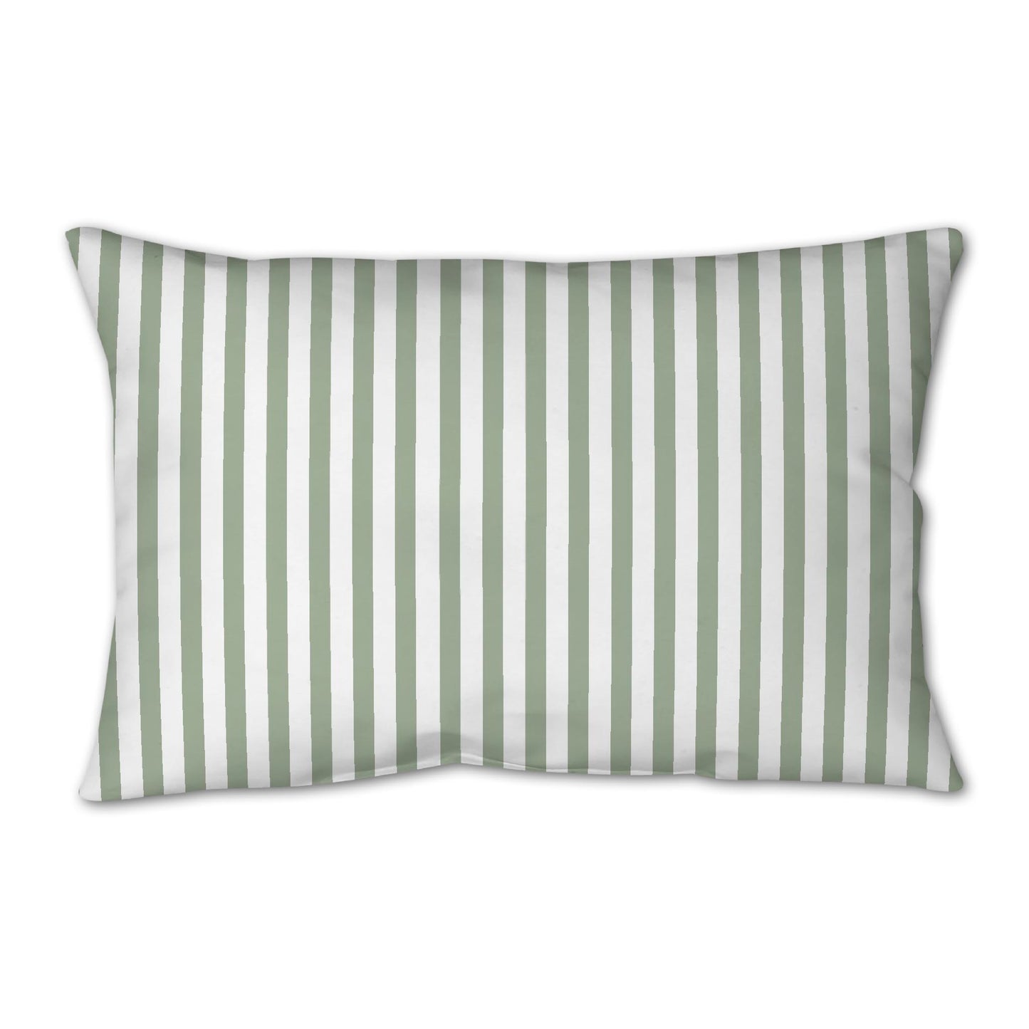 White Spun Polyester Throw Pillow with Thin Green Bars on Front 25 x 18 inches / 63.5 x 66 cm